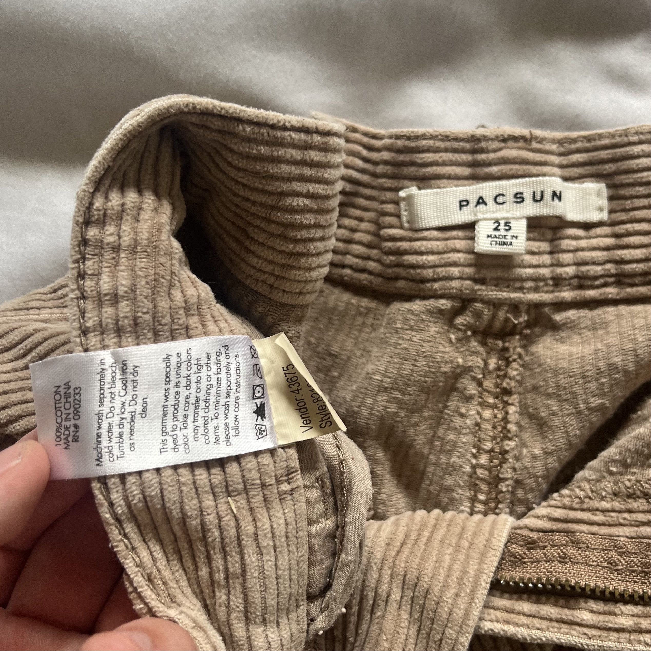 Pacsun PacSun Brown Corduroy Booty Shorts Size 25" / US 0 / IT 36 - 2 Thumbnail