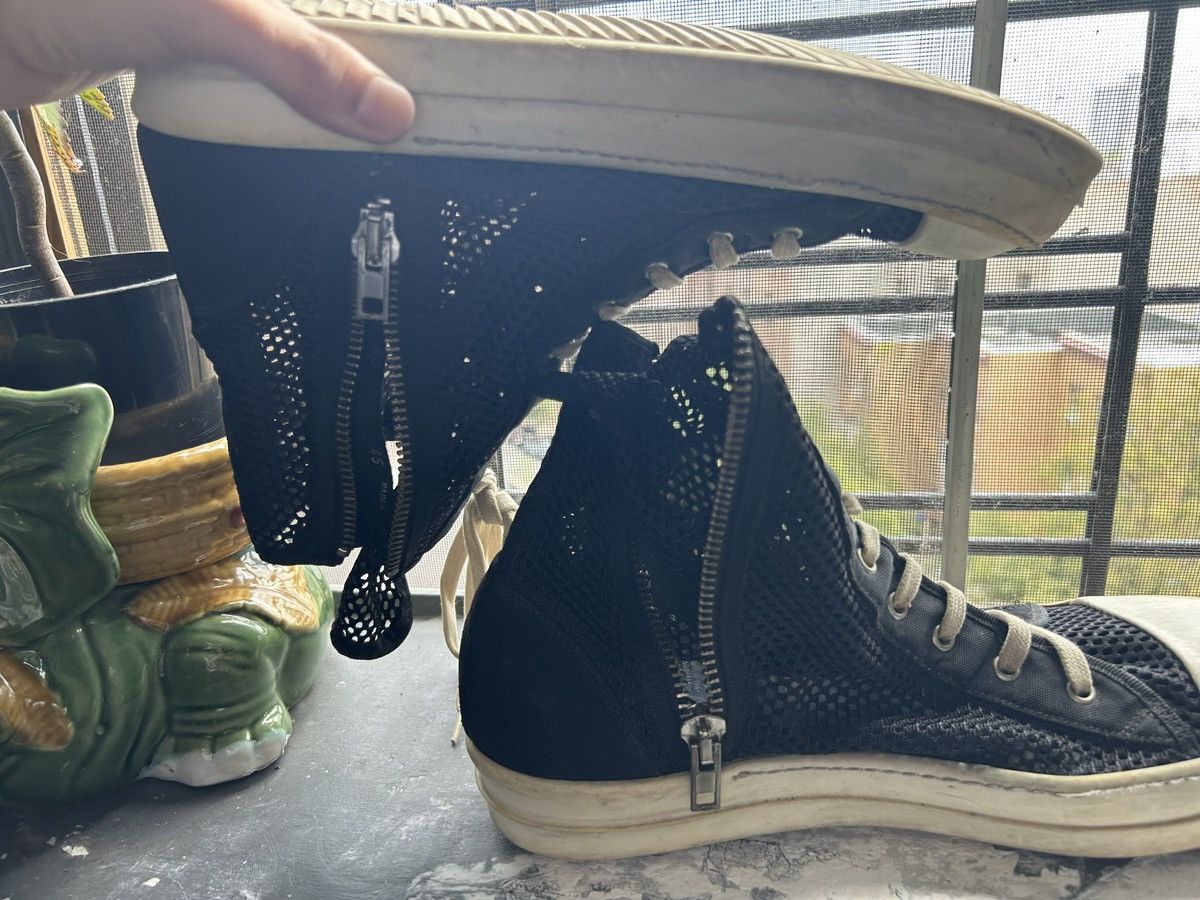 Rick Owens Drkshdw Rick owens DRK SHDW mesh hi top sneakers Ramones Size US 12 / EU 45 - 2 Thumbnail