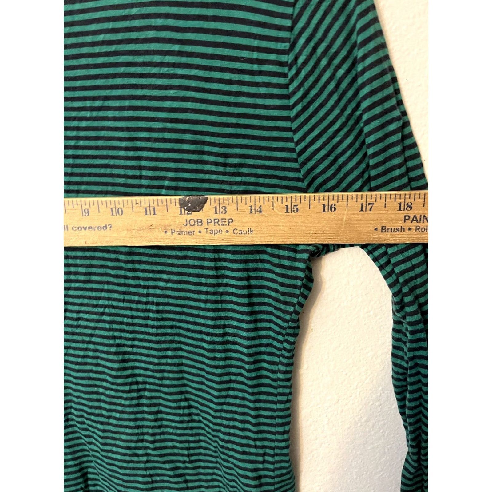 Banana Republic Banana Republic Women Round Neck Long Sleeve T-Shirt Green Stripe Size S Size S / US 4 / IT 40 - 5 Thumbnail