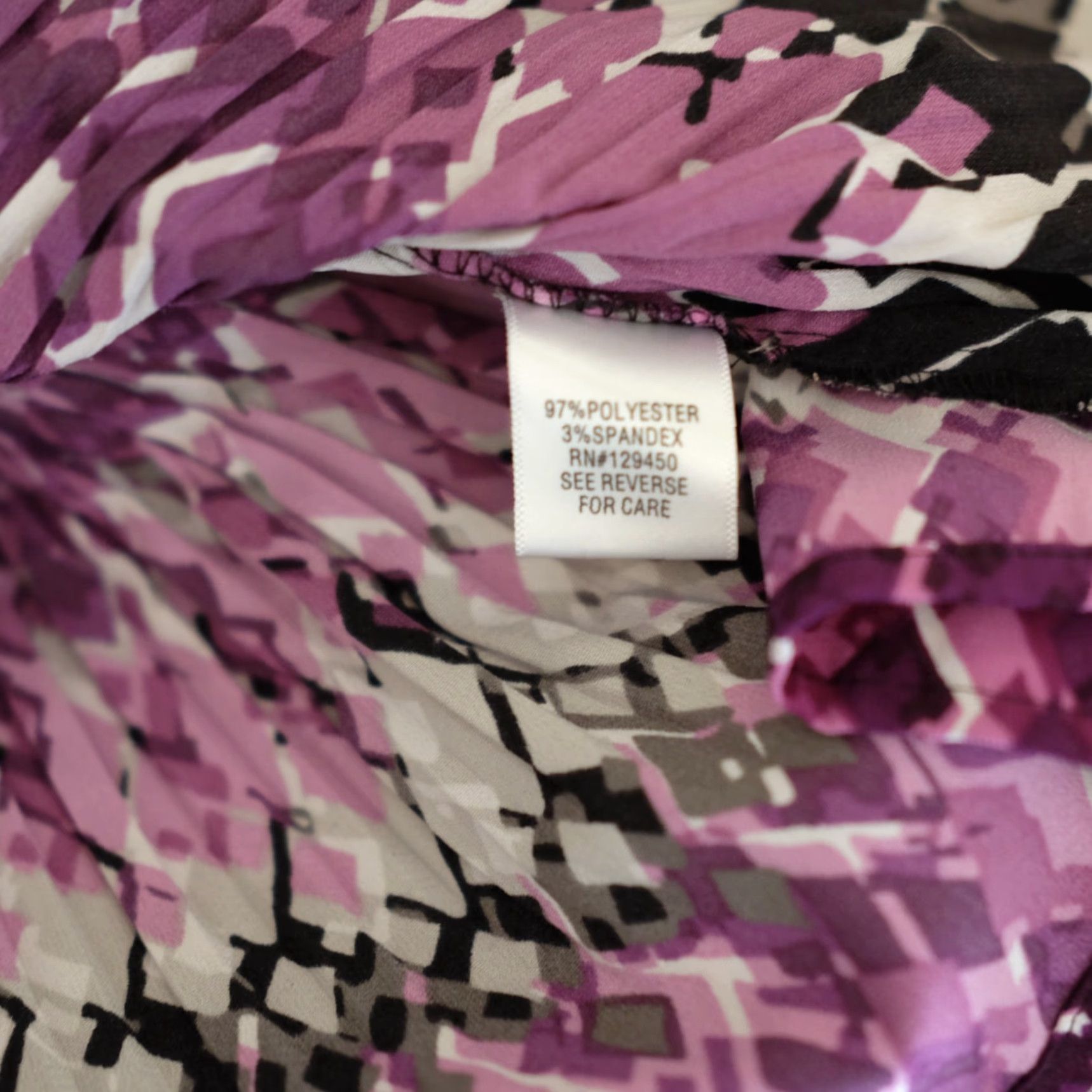 Vintage VINTAGE Apt 9 Crinkle Shirt Black/White/Grey/Purple Stretch Women's XL #H97-16 Size XL / US 12-14 / IT 48-50 - 8 Thumbnail