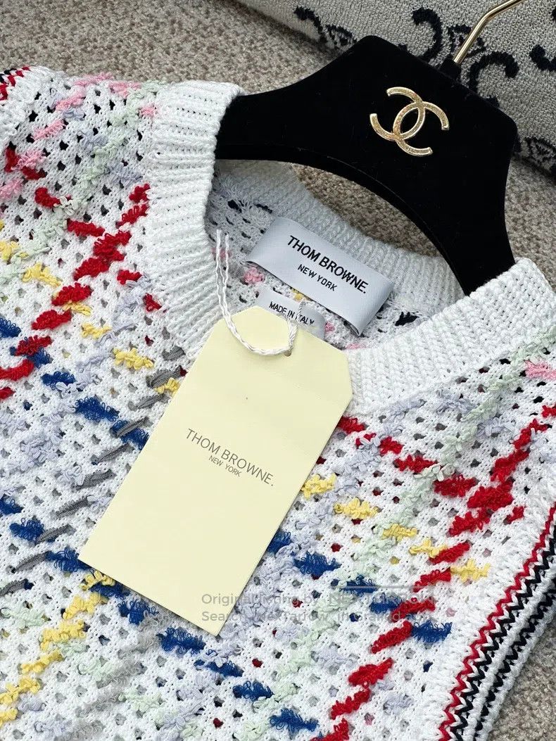 Thom Browne Thom Browne White Colorful Plaid Knit Vest Size XS / US 0-2 / IT 36-38 - 3 Thumbnail