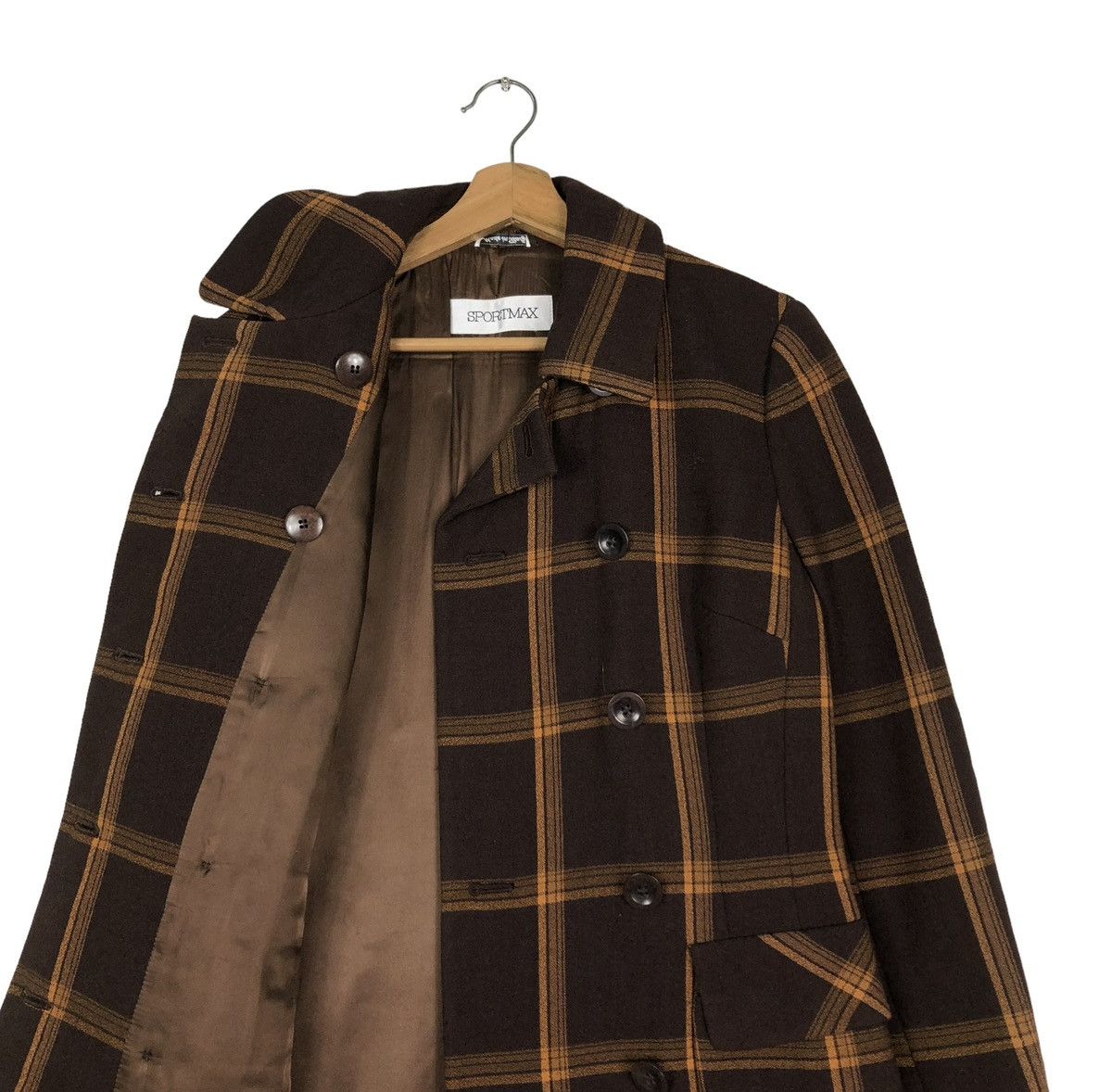 Vintage 🔥LONG JACKET WOOL SPORTMAX MADE IN ITALY TARTAN DESIGN Size M / US 6-8 / IT 42-44 - 10 Thumbnail
