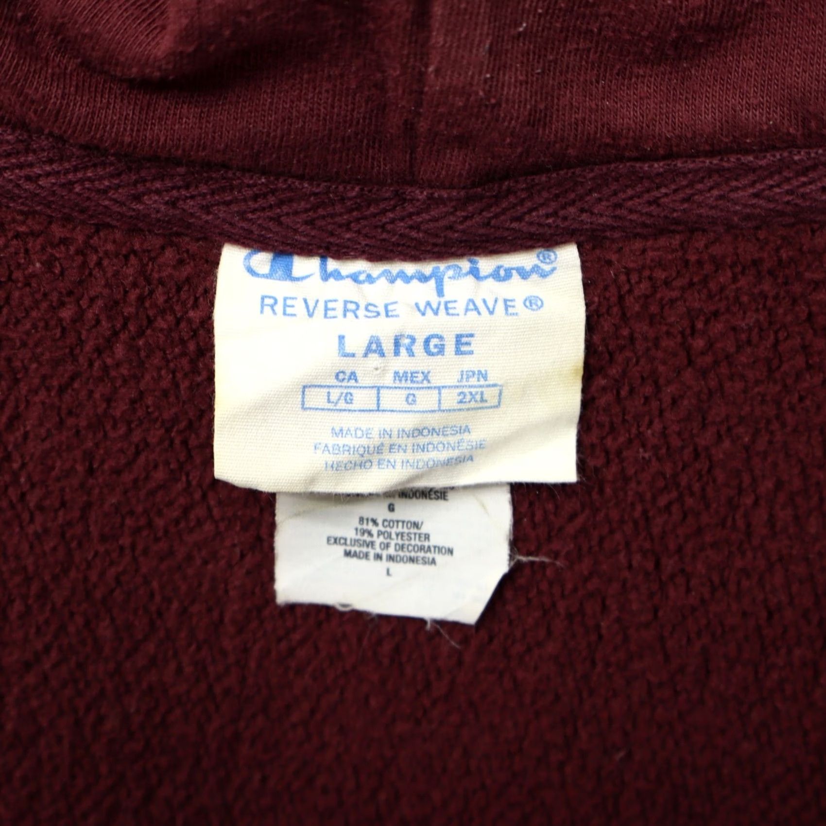 Champion Vintage Champion SweatShirt Crewneck Burgundy Size L Mens Pullover Reverse Weave Logo Graphic Print Red 90s Size US L / EU 52-54 / 3 - 4 Thumbnail
