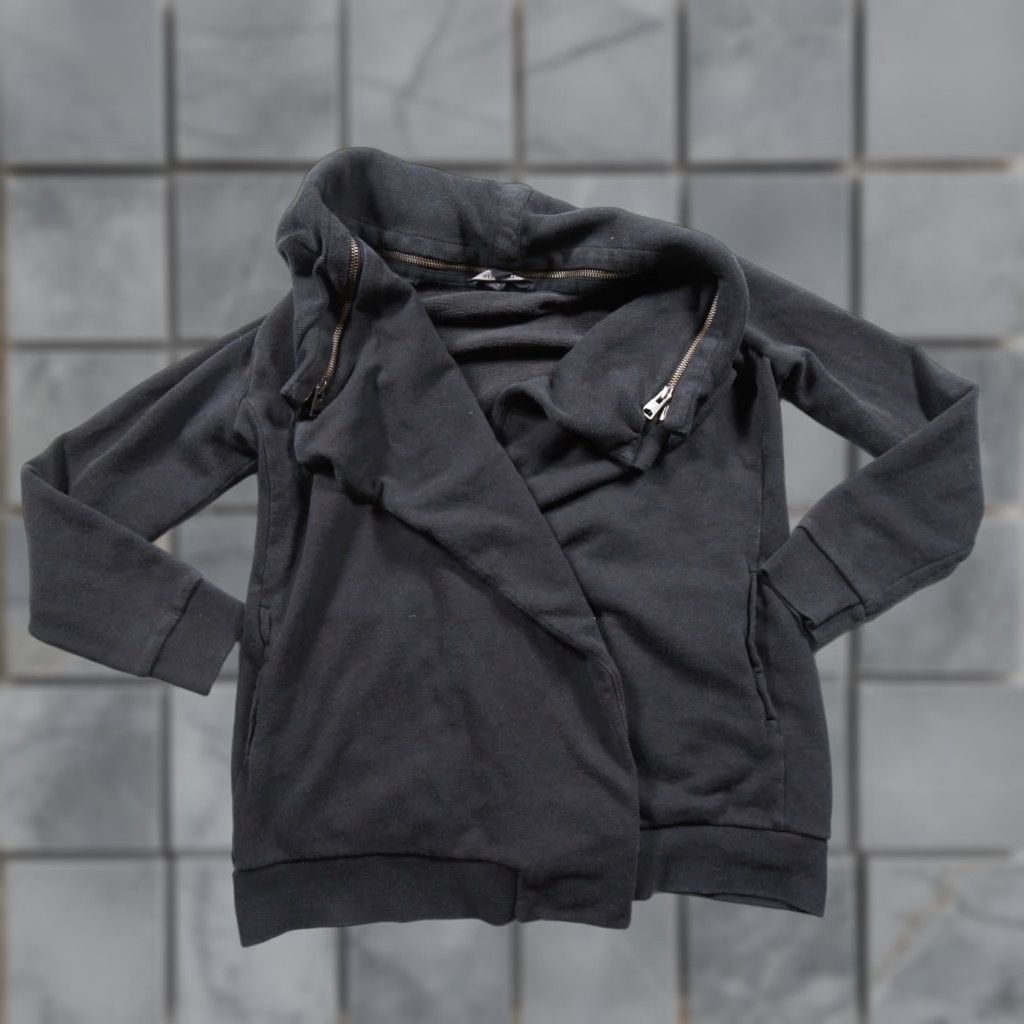 Allsaints AllSaints Sweatshirt Cardigan Womens Small Black Dhalia Open Front Ladies Sweatshirt Size S / US 4 / IT 40 - 1 Thumbnail
