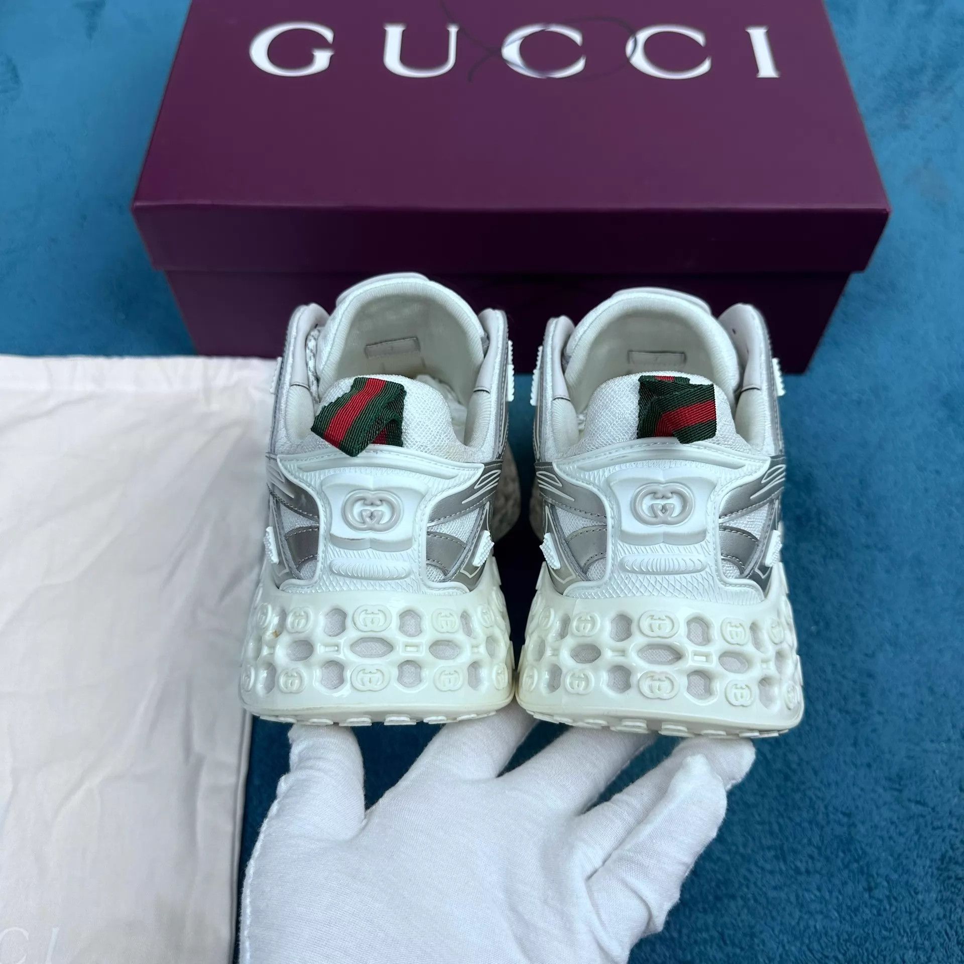Gucci Gucci Cub3d Low Top Sneaker Gray 7/41 Mint Size US 8 / EU 41 - 4 Thumbnail