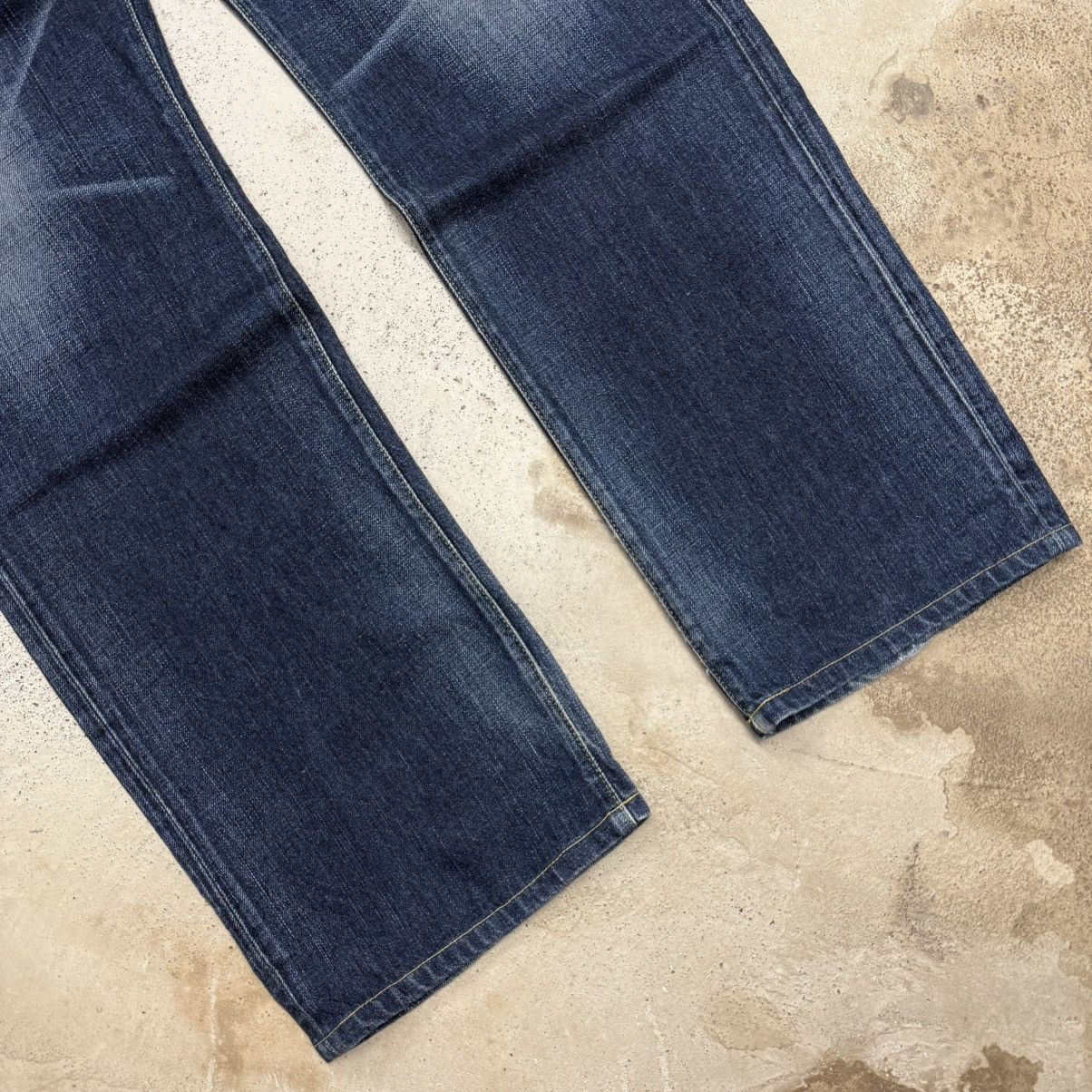 Japanese Brand Y2K Back Number No2 Whisker Relaxed Straight Denim Pants Size US 33 - 5 Thumbnail