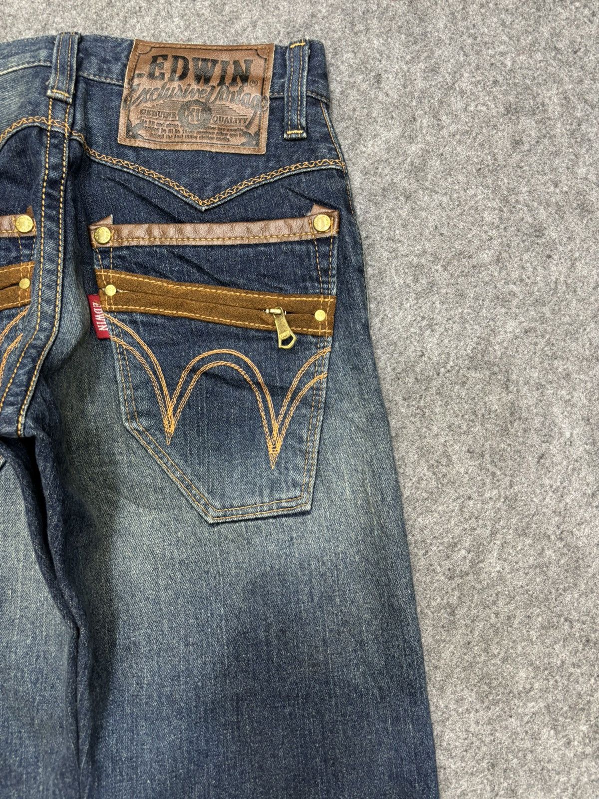 Edwin 💥Insane Rust Wash💥Sick Edwin Stone Wash Slim Denim F654 Size US 29 - 10 Thumbnail