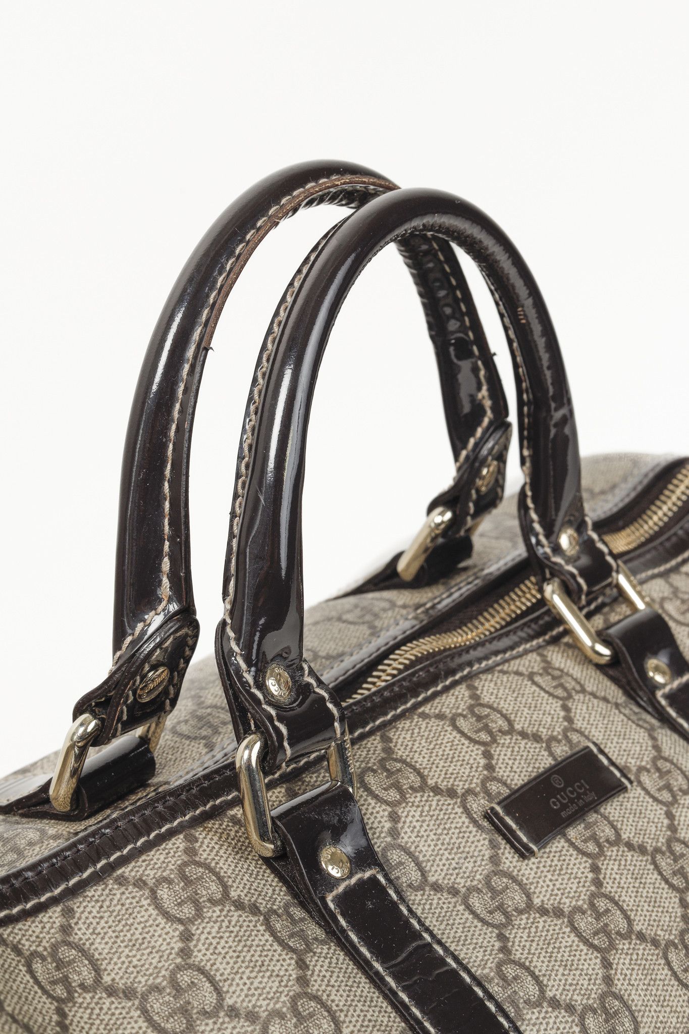 Gucci Gucci Brown Patent Medium GG Joy Boston Bag Size ONE SIZE - 8 Thumbnail