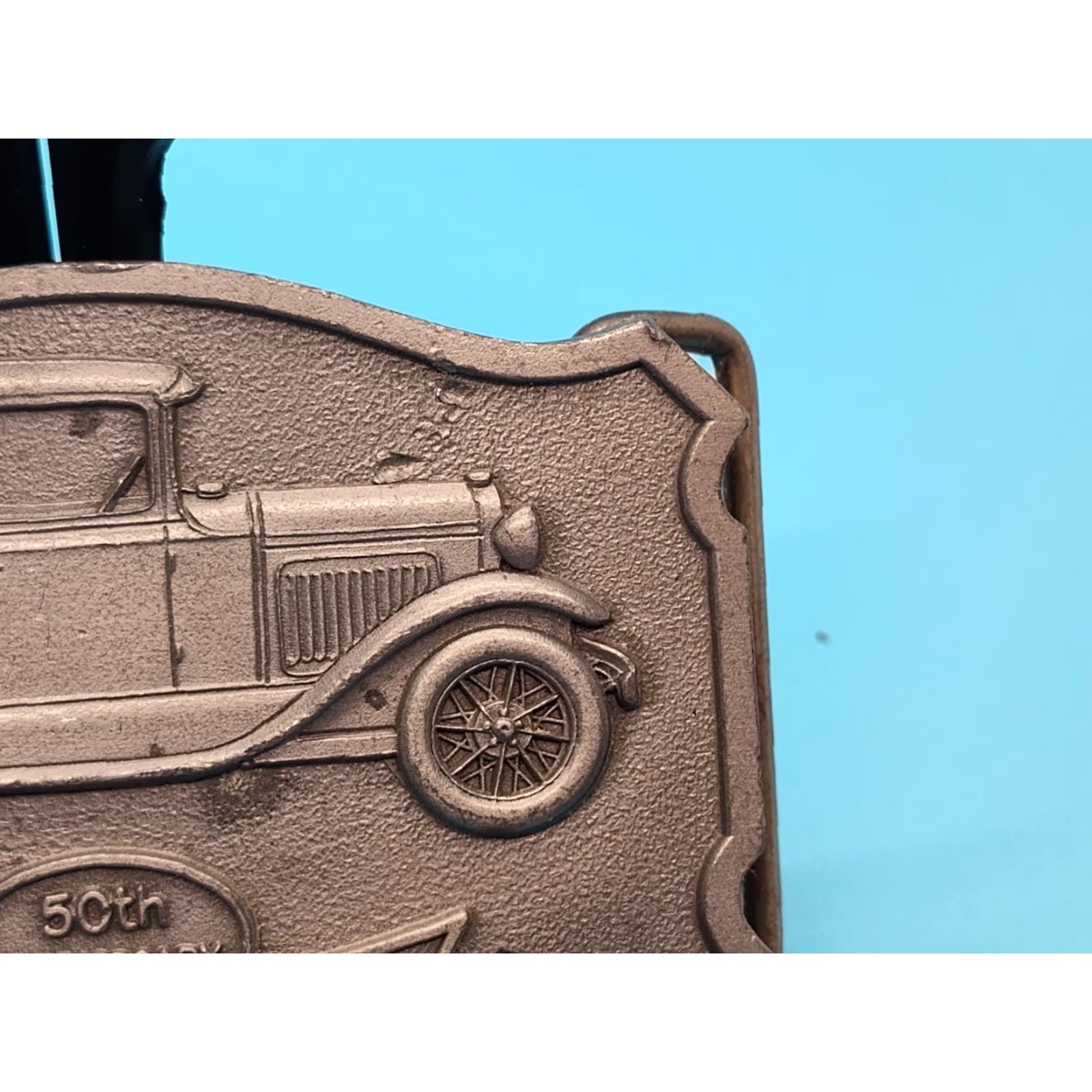Ford VINTAGE 1970s Ford Model A 50th Anniversary Belt Buckle Silver Tone Unisex Size ONE SIZE - 3 Thumbnail