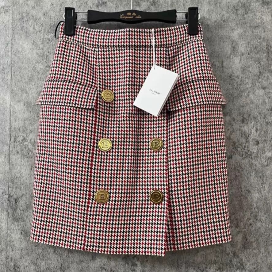 Balmain Balmain Houndstooth Skirt Women's Size 24" / US 00 / IT 34 - 1 Thumbnail