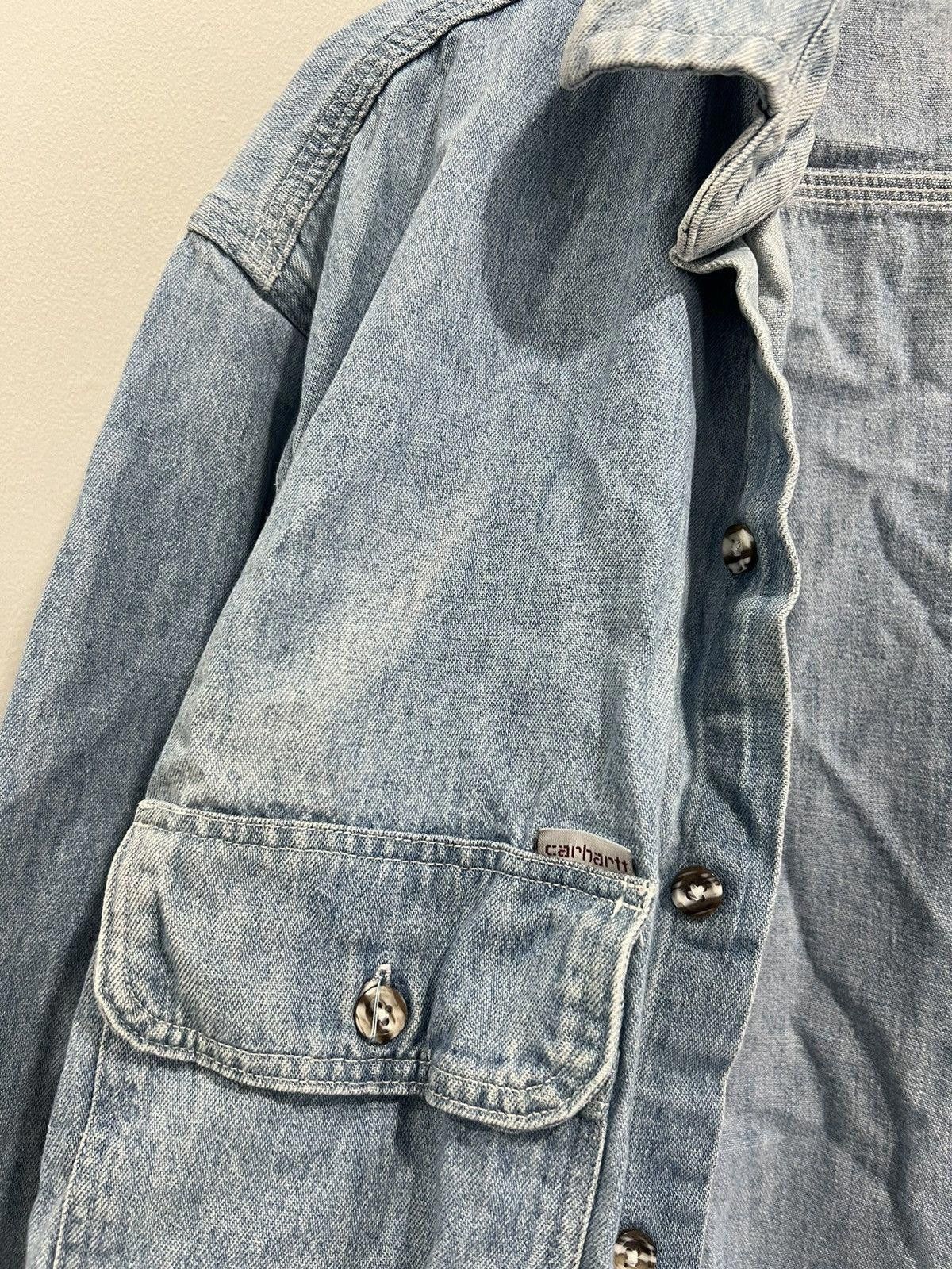 Vintage Vintage 90s Carhartt Button Up Shirt denim Size US L / EU 52-54 / 3 - 5 Thumbnail