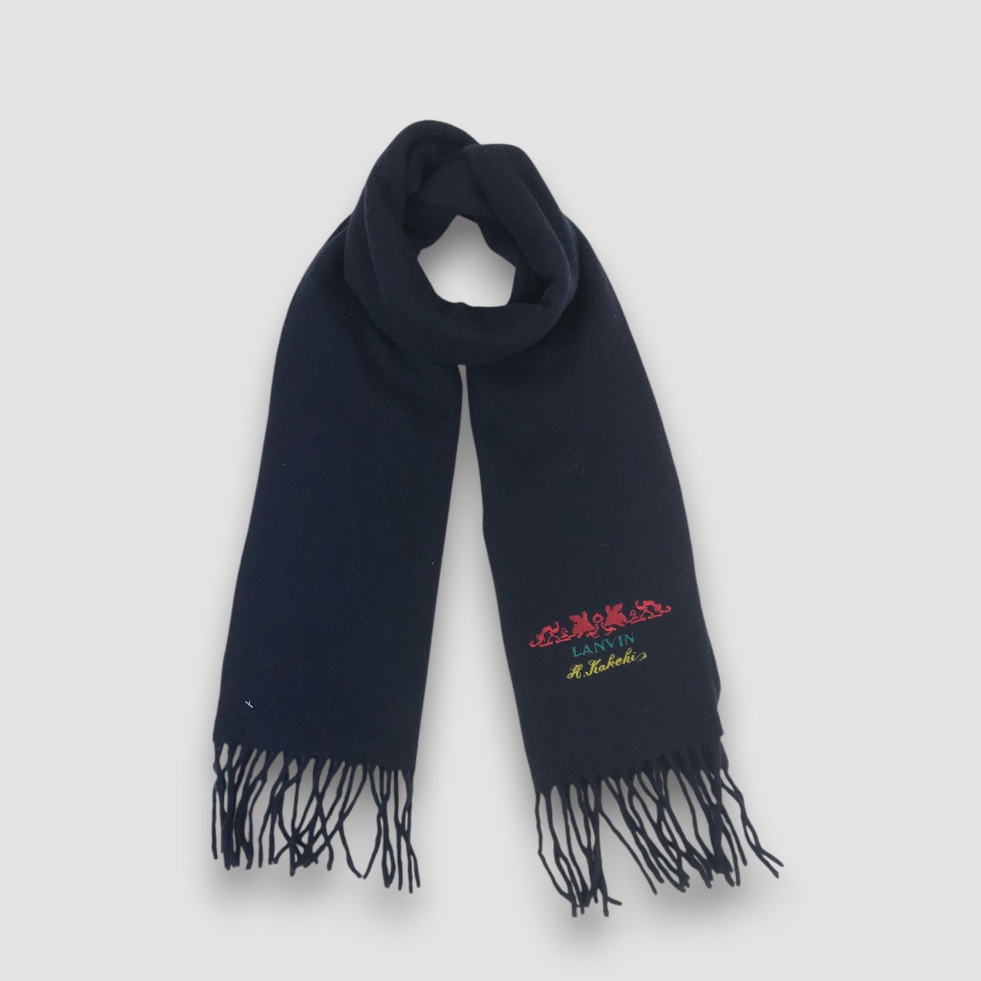 Lanvin Vintage Lanvin Scarf Muffler Wool Fringe Winter Scarves Size ONE SIZE - 4 Thumbnail