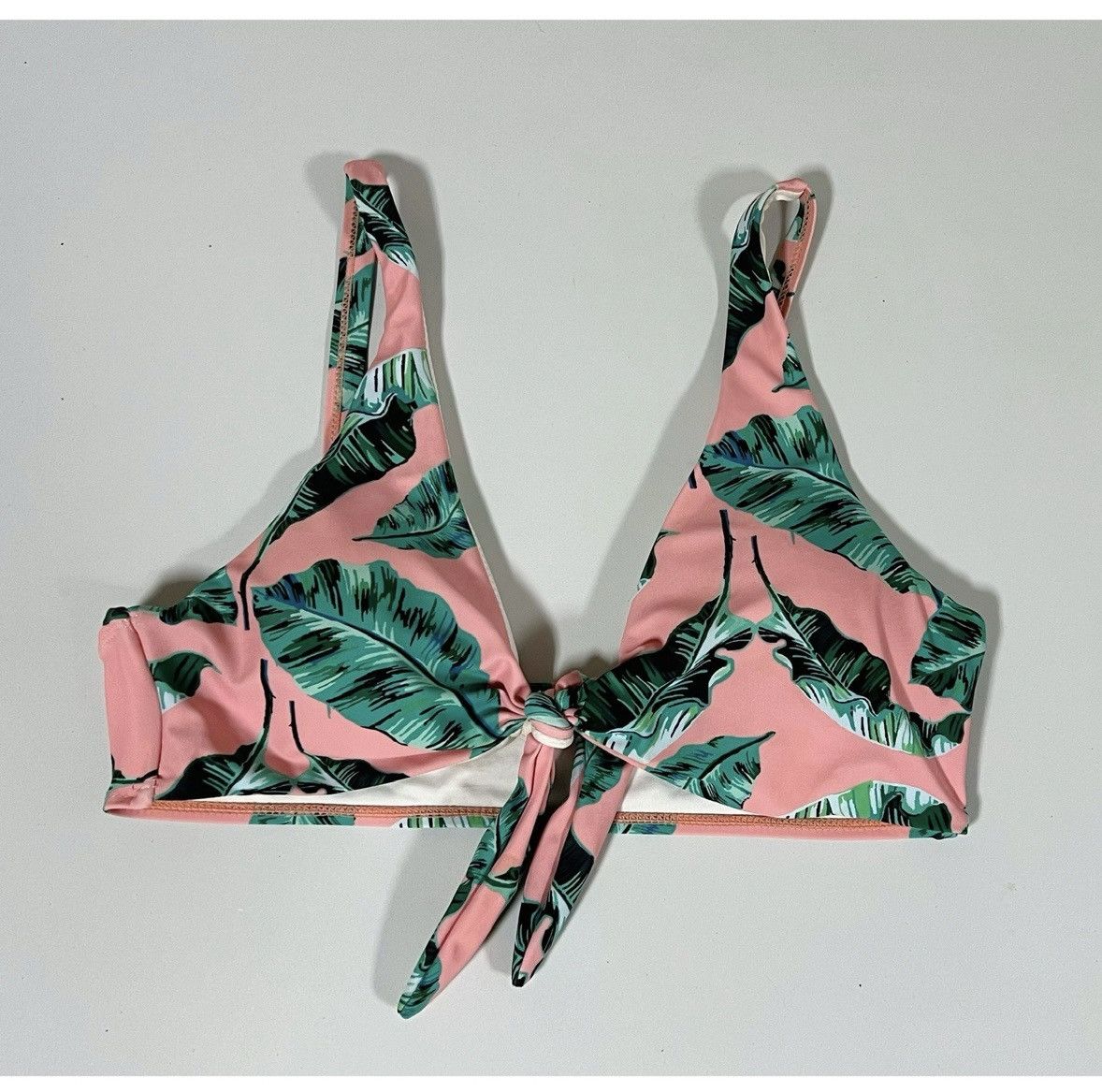 Other Pink Palm Tree Bikini Top Swimwear Bathing Suit Size L 🌴✨ Size L / US 10 / IT 46 - 2 Thumbnail
