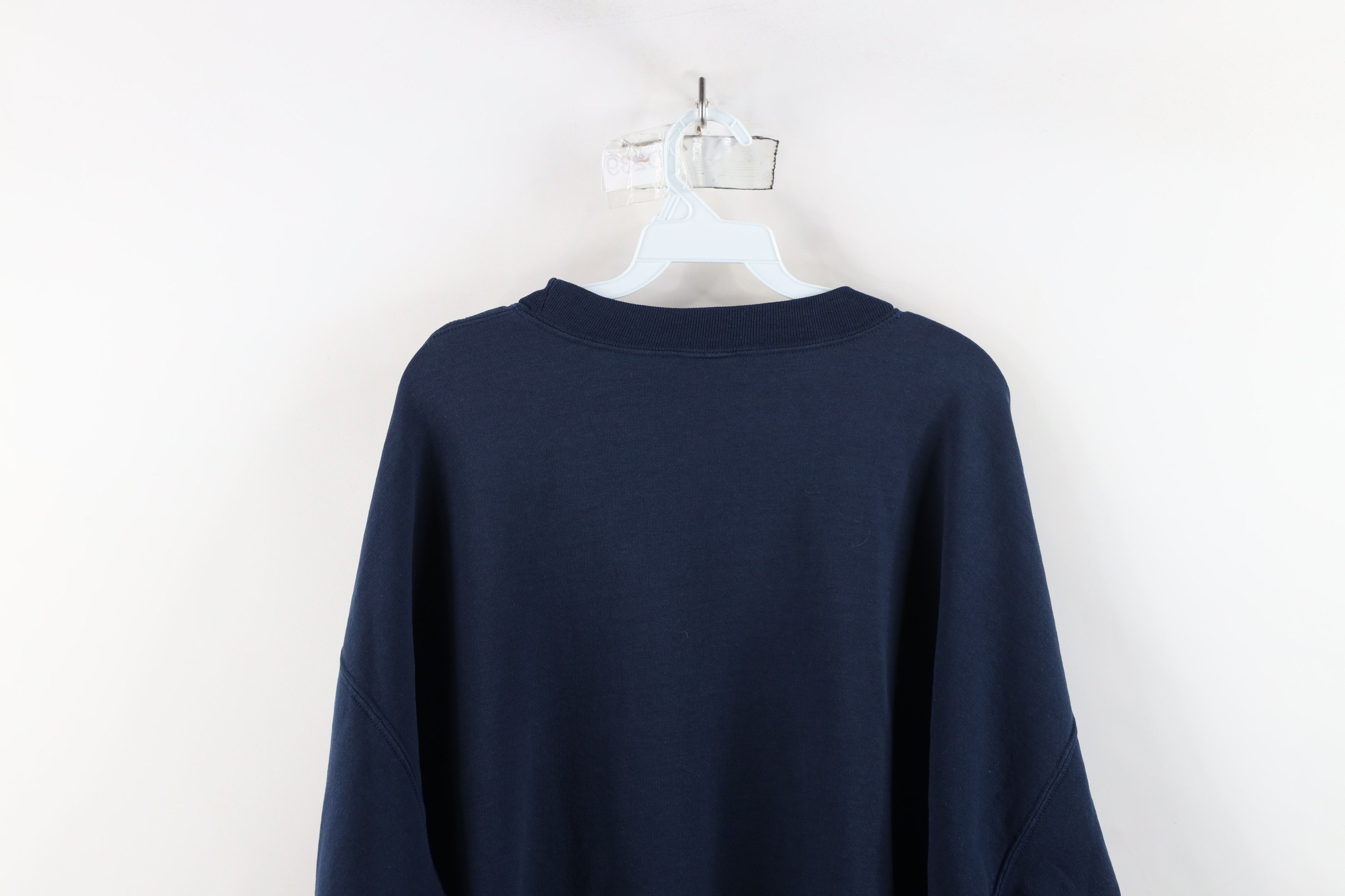 Vintage Vintage 90s Streetwear Blank Crewneck Sweatshirt Navy Blue Size US XXL / EU 58 / 5 - 13 Thumbnail