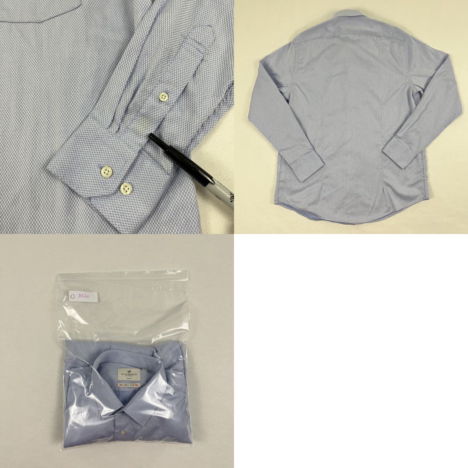 Vintage Blackberrys Shirt Mens XL Blue Button Up Long Sleeve Cotton Slim Size 42 Size US XL / EU 56 / 4 - 8 Thumbnail