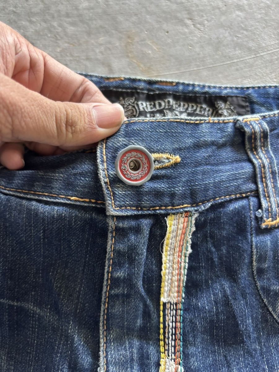 If Six Was Nine SICK FLARE RED PEPPER JEANS DISTRESSED JAPANESE PUNK GOTH Size US 31 - 3 Thumbnail