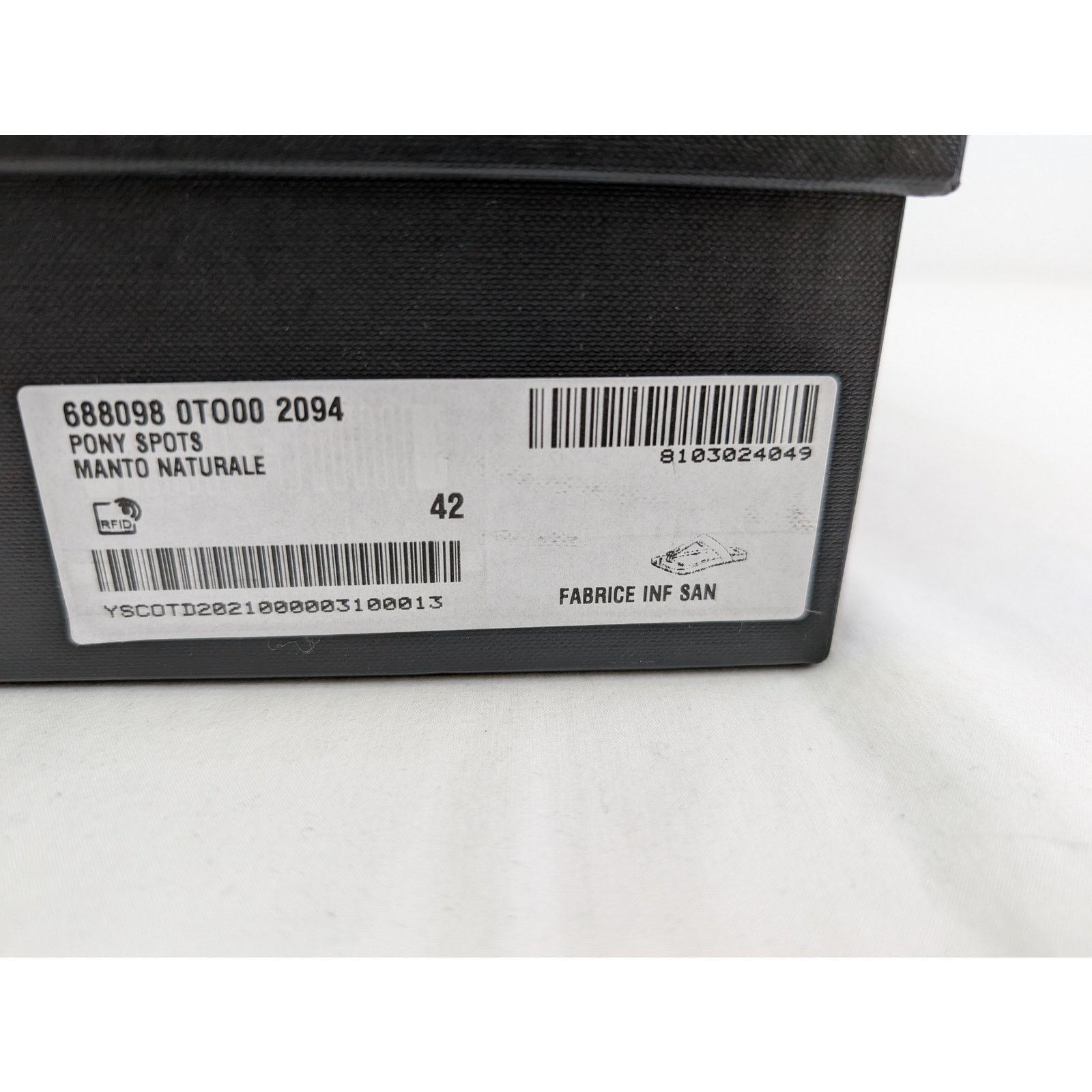 Saint Laurent Paris o1rshd1 Pony Spots Slipper sandal in Brown/Black Size US 9 / EU 42 - 16 Thumbnail