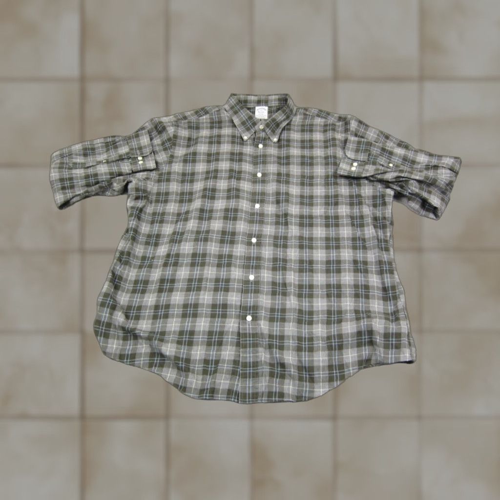 Brooks Brothers Brooks Brothers Shirt 2XL Green Plaid Button-Down Mens Clothing Regular Cotton Shirt Adult Mens Size US XXL / EU 58 / 5 - 1 Thumbnail