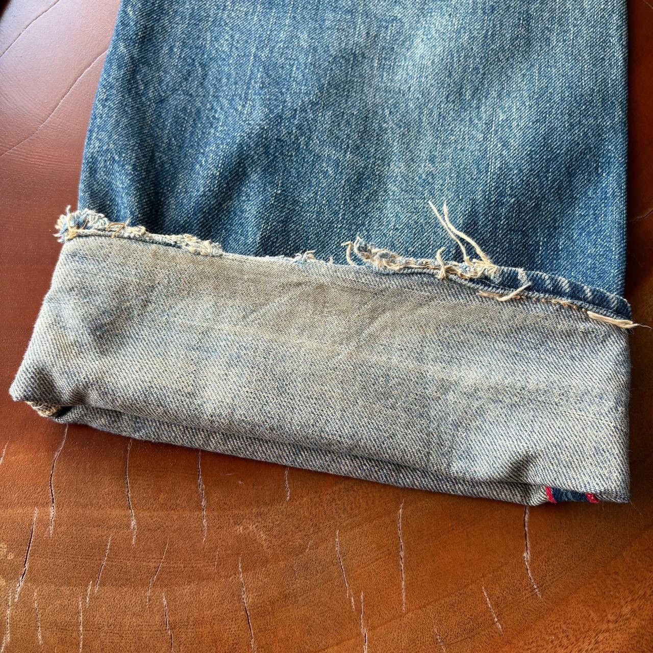 HOLLYWOOD RANCH MARKET Vintage 90’s HR Market Selvedge Distress Mud Wash Blue Pants Size US 34 / EU 50 - 19 Thumbnail