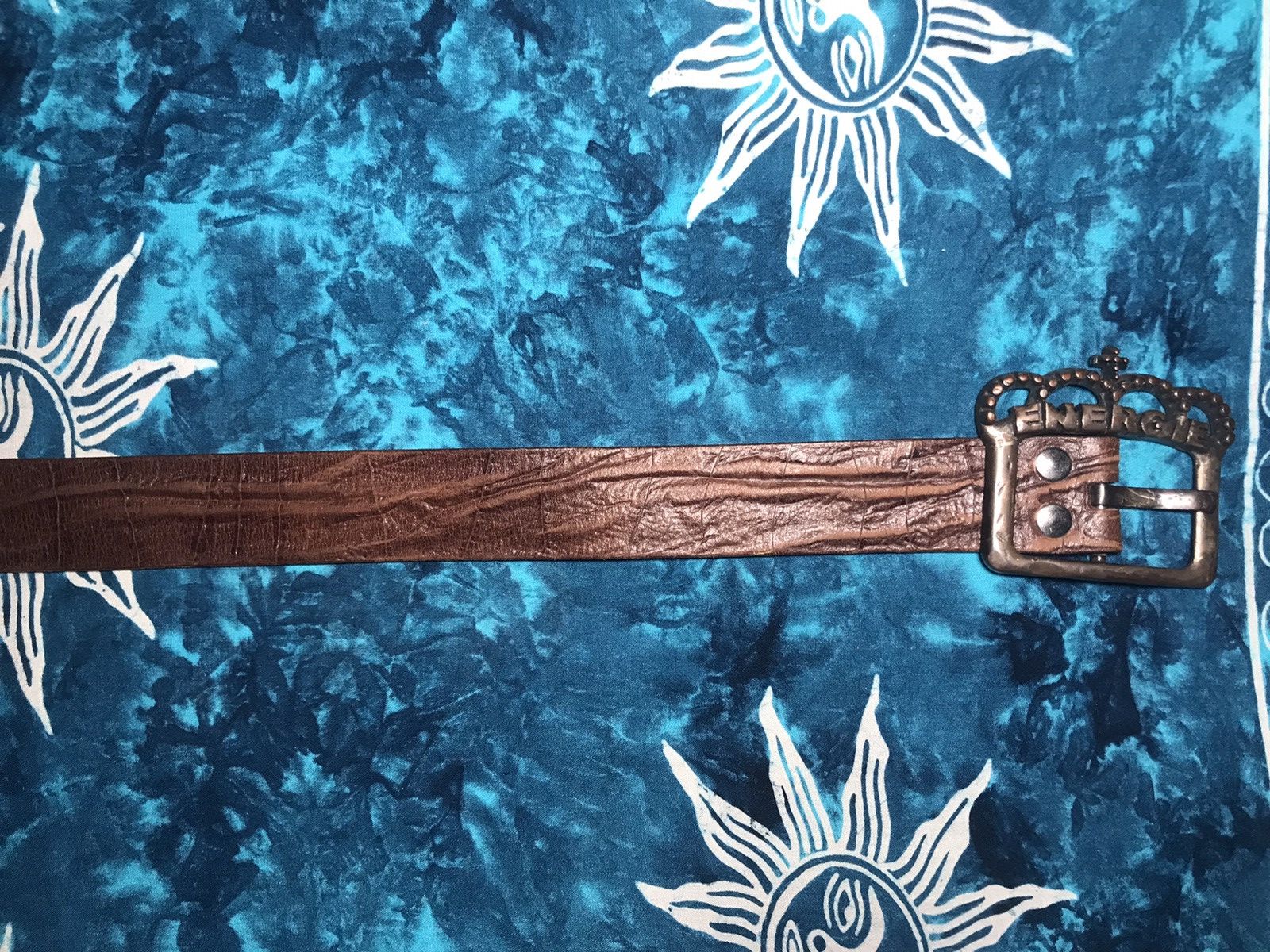 Energie Y2K Vintage Leather Belt Rodeo ENERGIE Size 32 - 4 Thumbnail