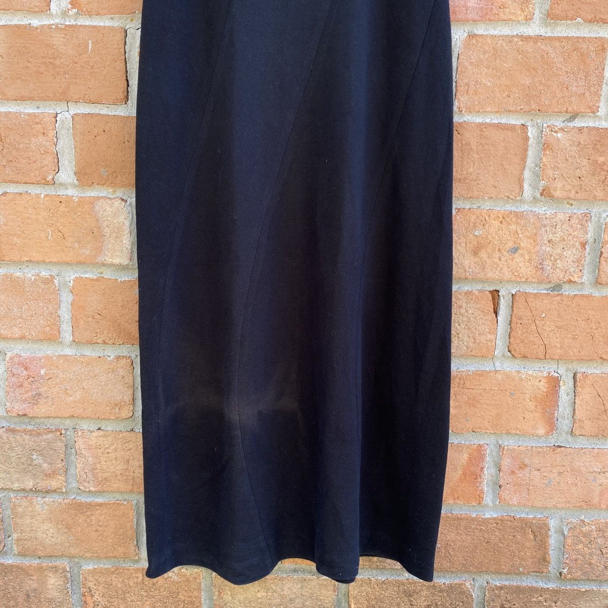 Y's IWISH Elegant Black Fur Maxi Dress Size S / US 4 / IT 40 - 4 Thumbnail