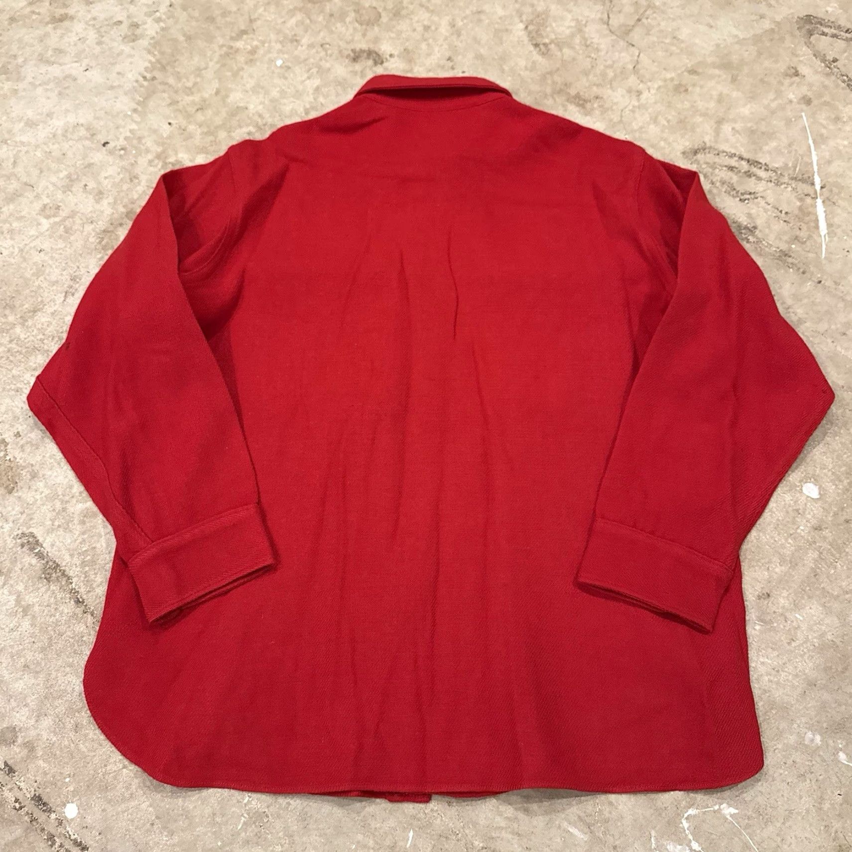 Vintage VTG Woolrich Mens XL Red Heavy Chamois Flannel Shirt Long Sleeve 40s *FLAWS* Size US XL / EU 56 / 4 - 2 Thumbnail