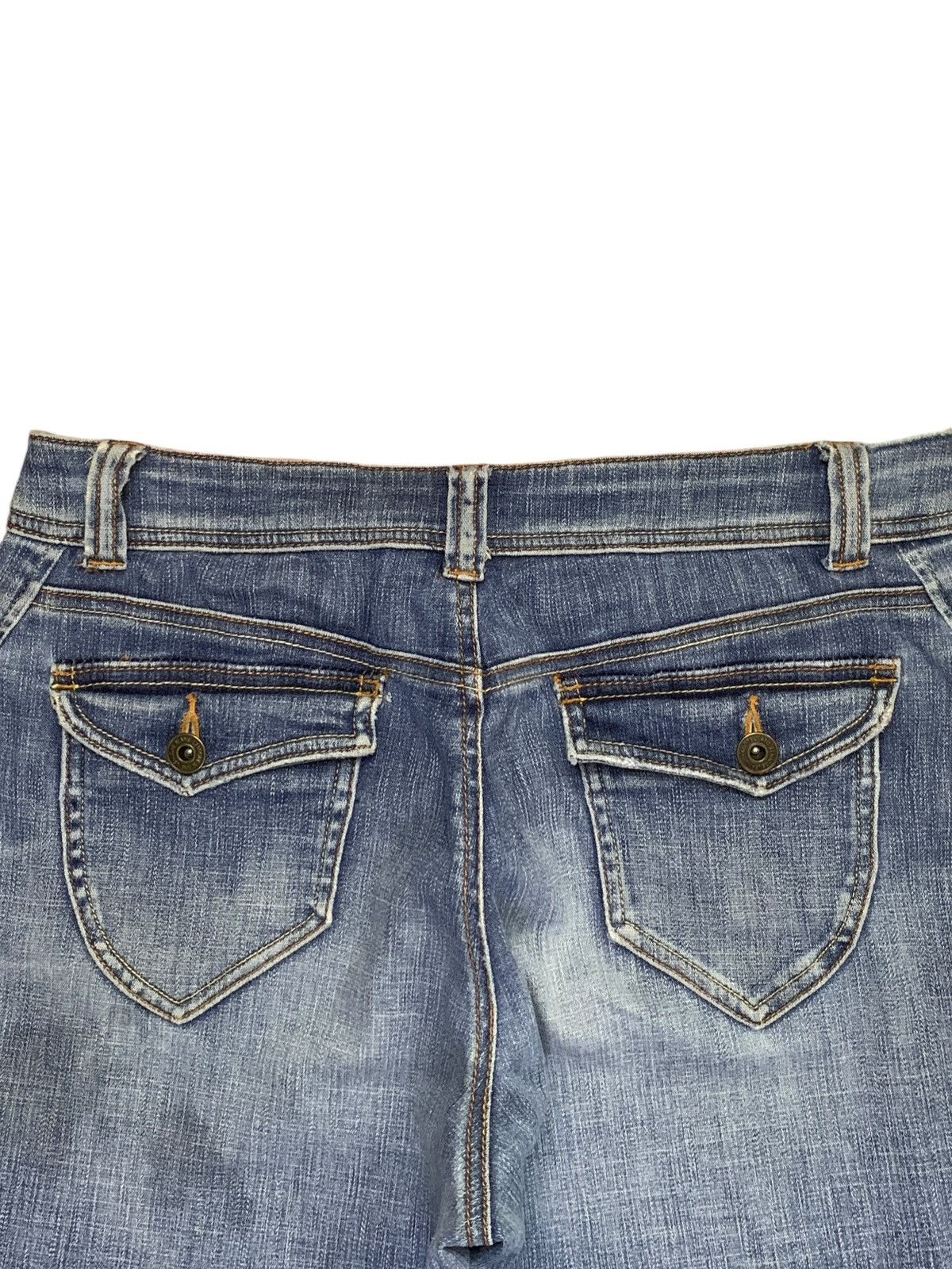 Japanese Brand SALES🔥Vintage Japanese Brand Faded Blue Wash Flare Jeans Size 31" - 8 Thumbnail