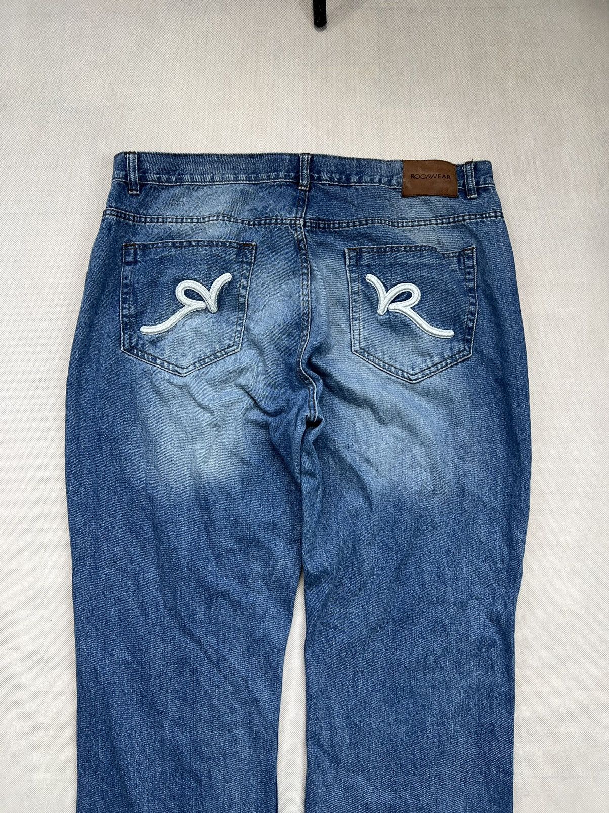 Rocawear × Vintage Baggy Pants Rocawear Hip Hop Rap Jeans Denim Big Logo Size US 42 / EU 58 - 3 Thumbnail