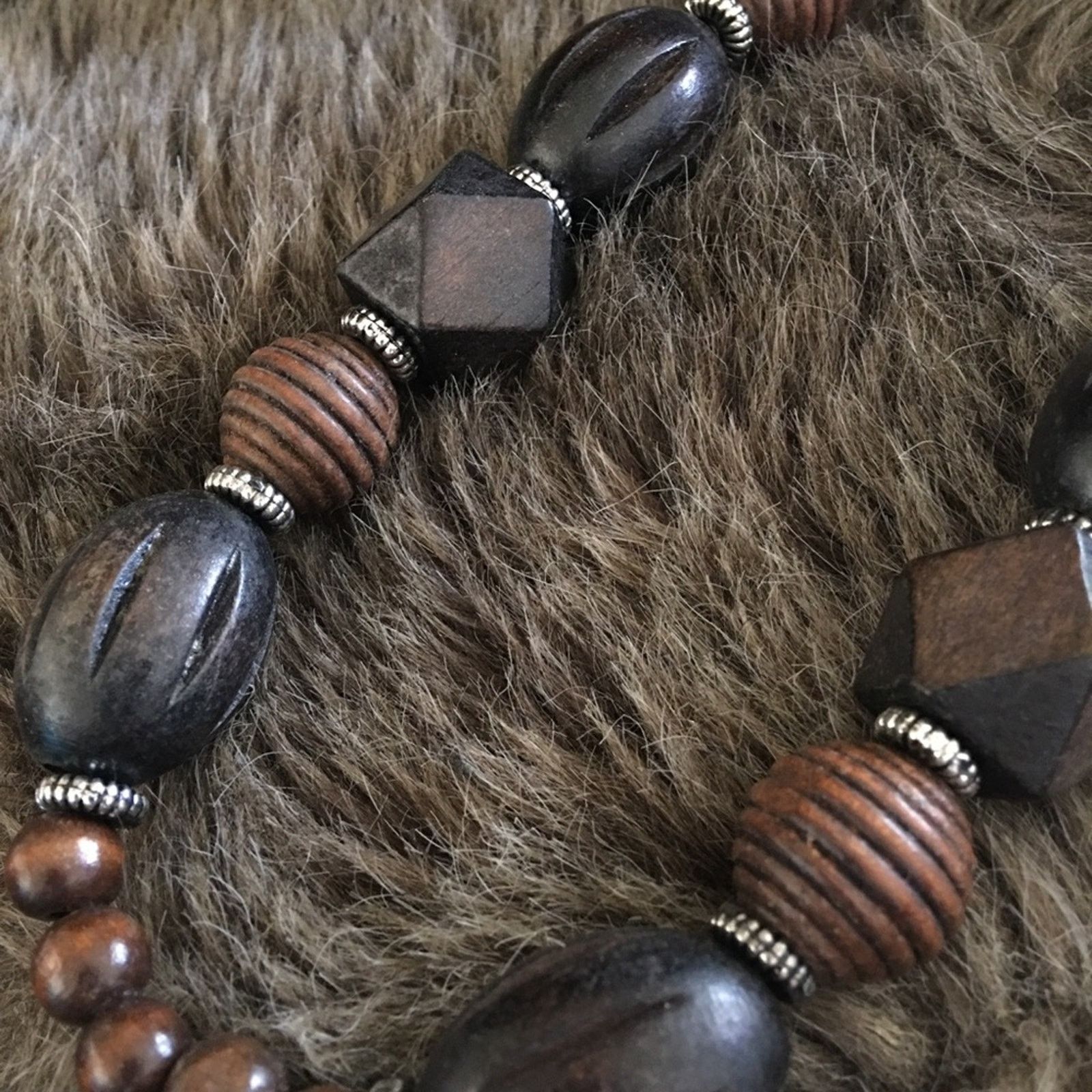 Jewelry Multi shape wood bead chunky style necklace Size ONE SIZE - 6 Thumbnail