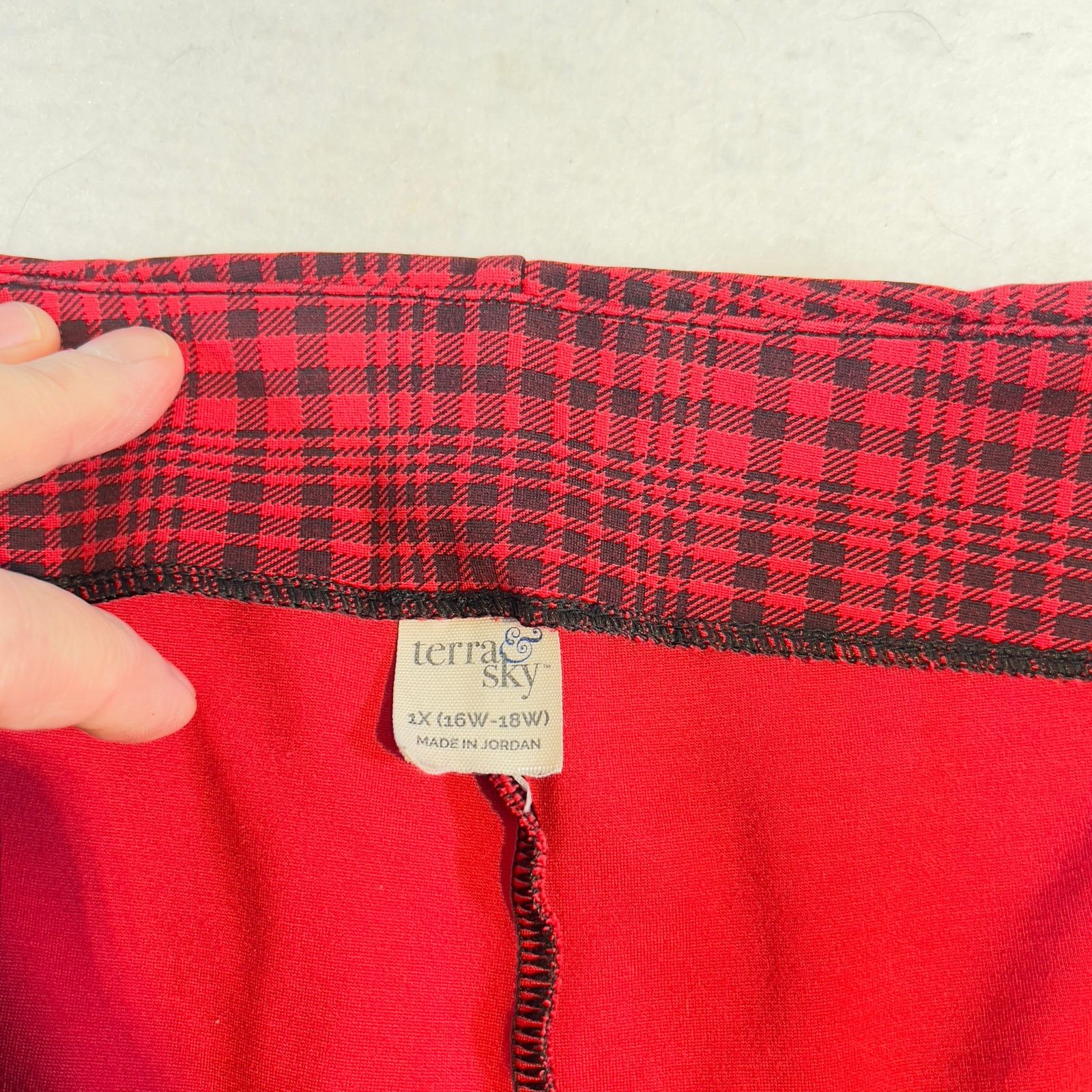 Other Terra & Sky Stretch Pullon Pant Ankle Woman's 1X Red Black Size 36" / US 14 / IT 50 - 2 Thumbnail
