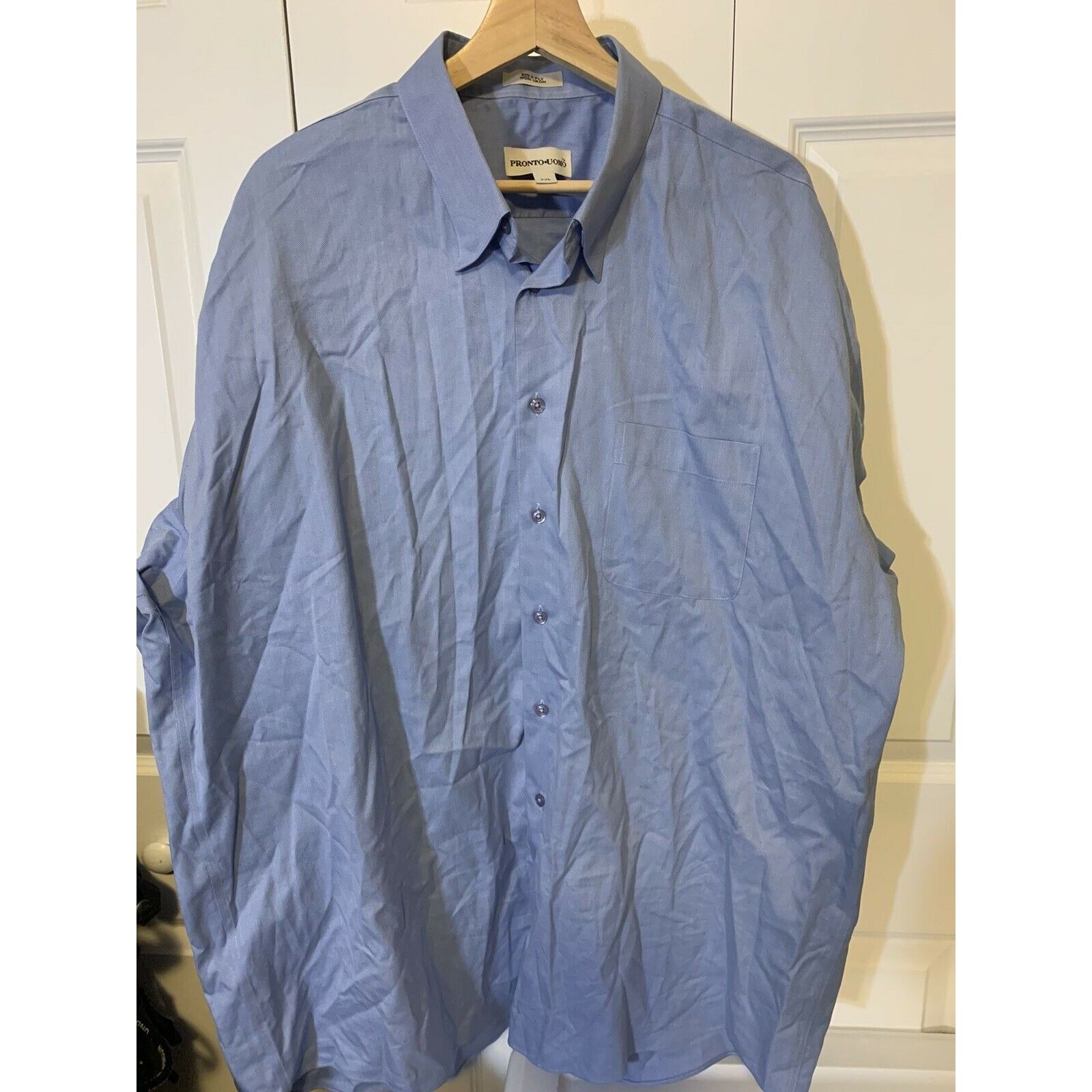 Pronto Uomo Pronto Uomo Couture Men’s Sz XXL Light Blue Cotton Button Do Size US XXL / EU 58 / 5 - 1 Thumbnail