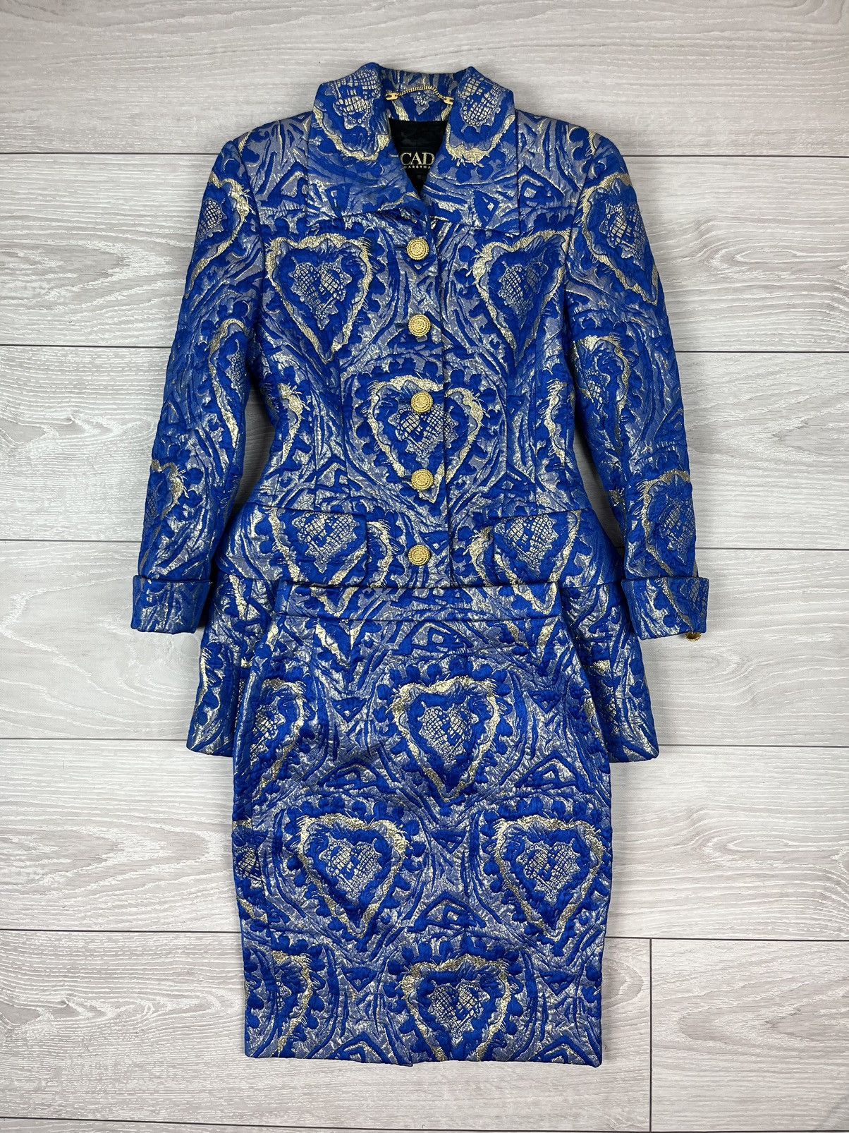 Escada Escada By Margaretha Ley Vintage Gold Blazer Skirt Suit Size M / US 6-8 / IT 42-44 - 1 Thumbnail