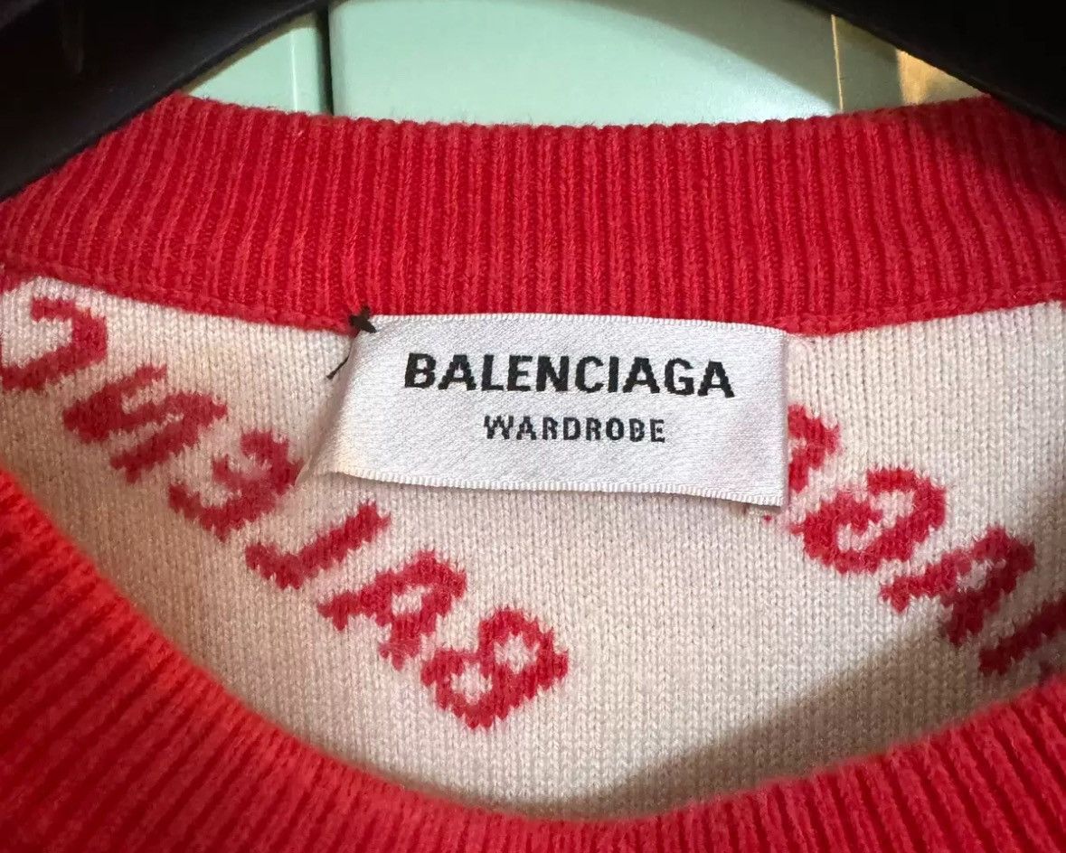 Balenciaga Balenciaga SS22 Logo Full Print Round Neck Cotton Sweater Size US XS / EU 42 / 0 - 6 Thumbnail
