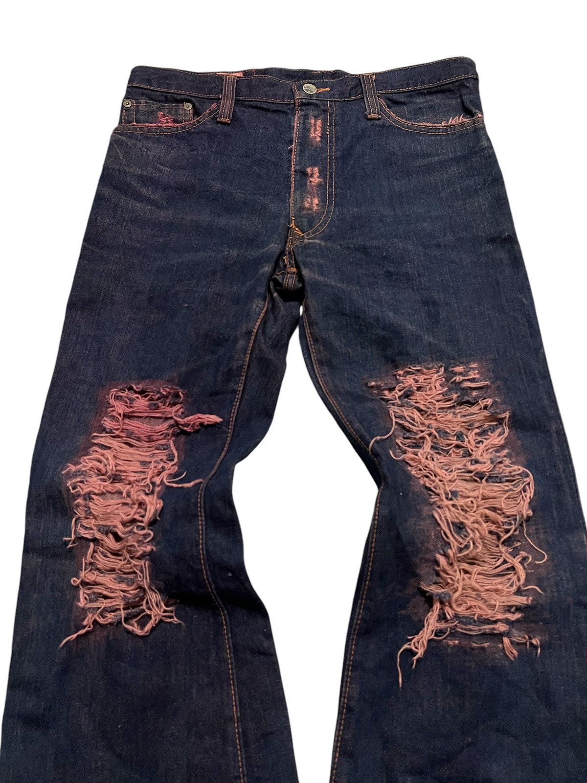 If Six Was Nine × Japanese Brand × Le Grande Bleu (L.G.B.) Vtg ROX distressed denim pants Size US 31 - 2 Thumbnail