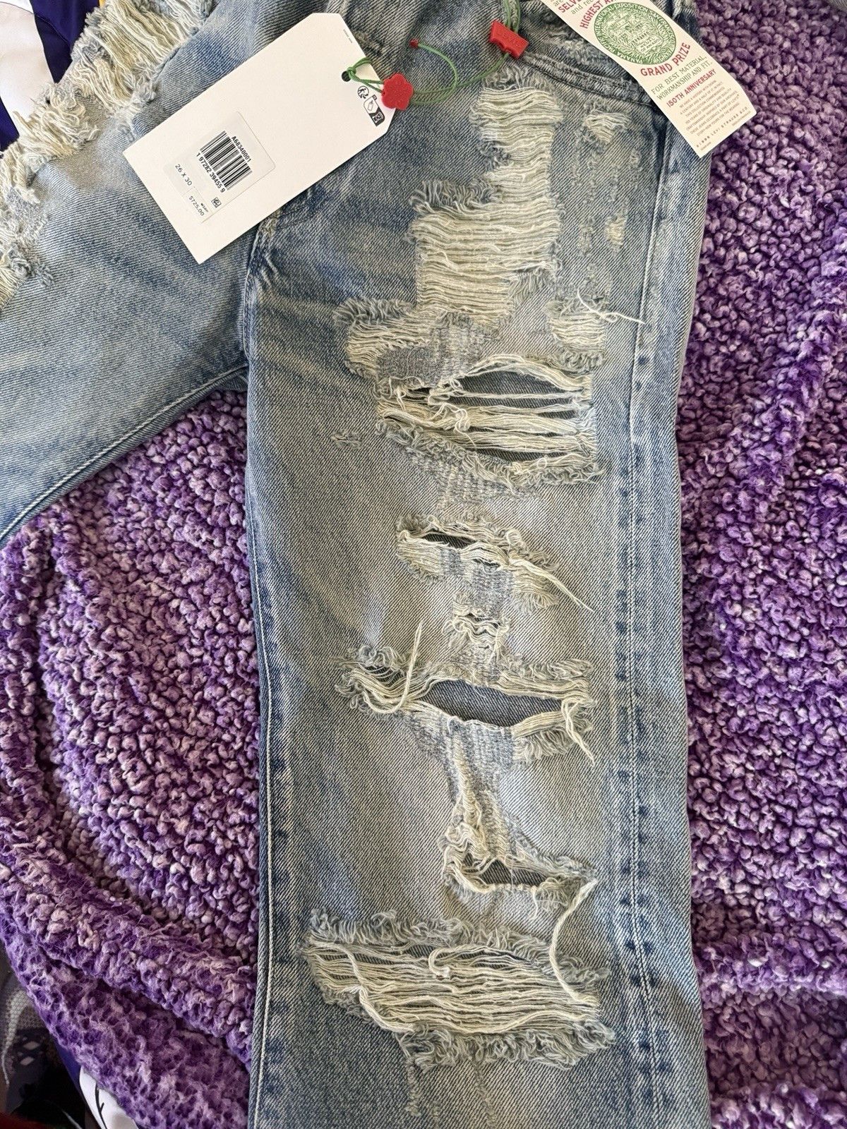 Kenzo × Levi's 501 1933 Distressed Jeans Stone BI Dirty Blue Denim Size 26 Size US 26 / EU 42 - 8 Thumbnail