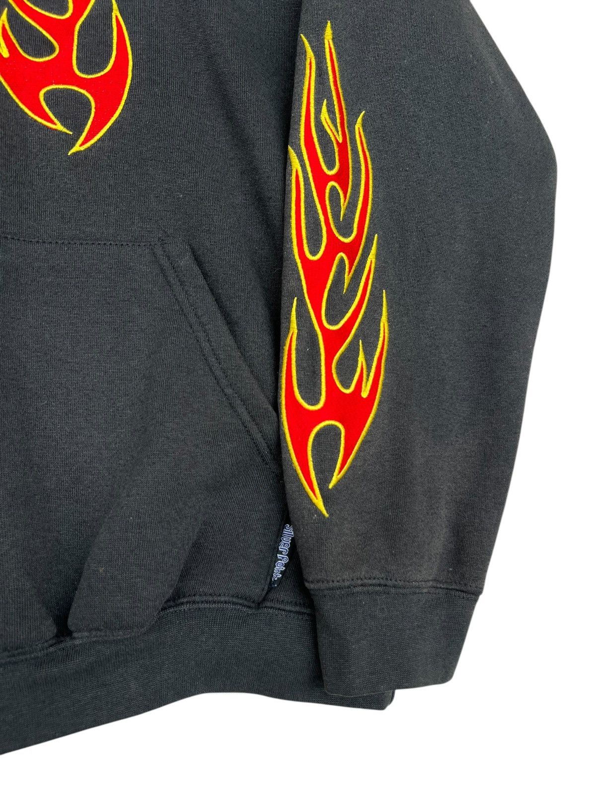 Vintage Vintage Y2K Silver Point Flame Baggy Boxy Black Hoodie Size US S / EU 44-46 / 1 - 5 Thumbnail