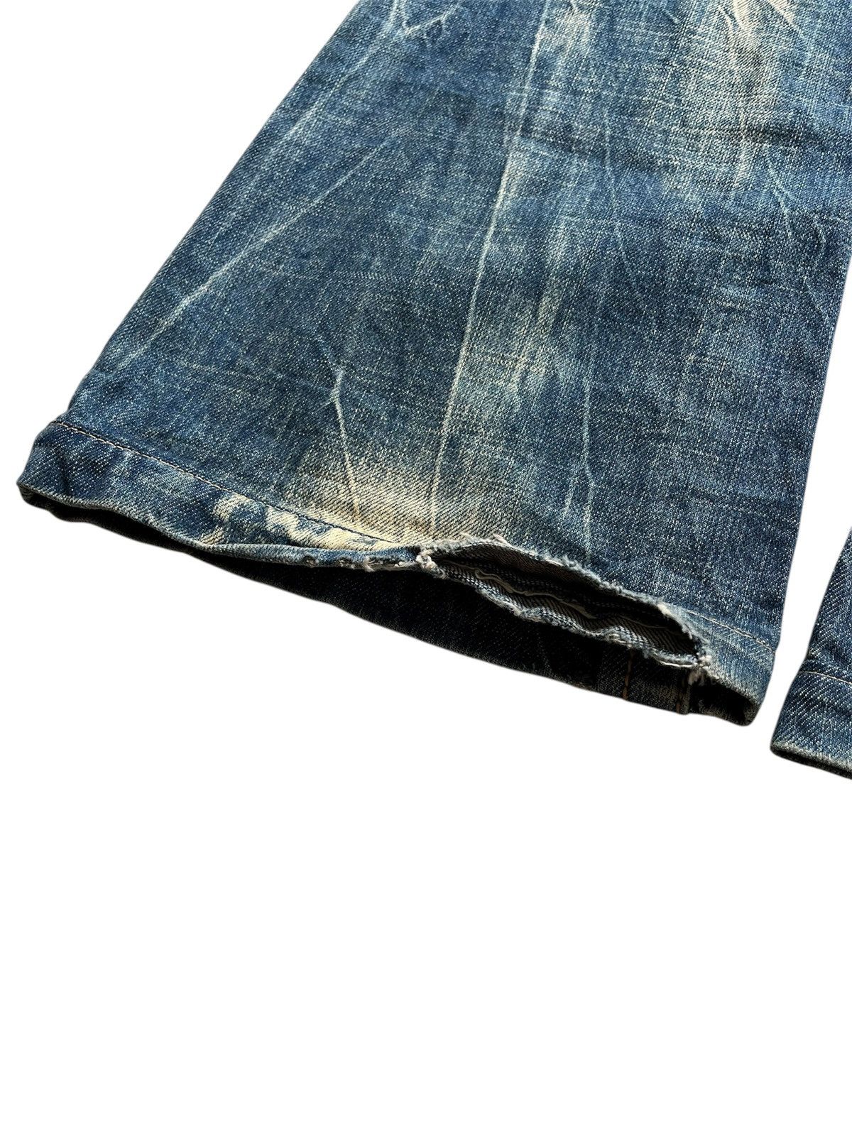 Japanese Brand Lolita Low Rise Distressed Flare Denim Lgb Style Size US 27 - 6 Thumbnail