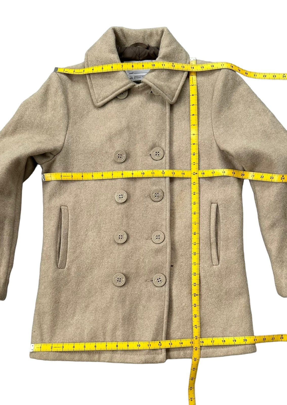 Schott Pea coat wool jacket us740 n pea jacket Size 36R - 8 Thumbnail