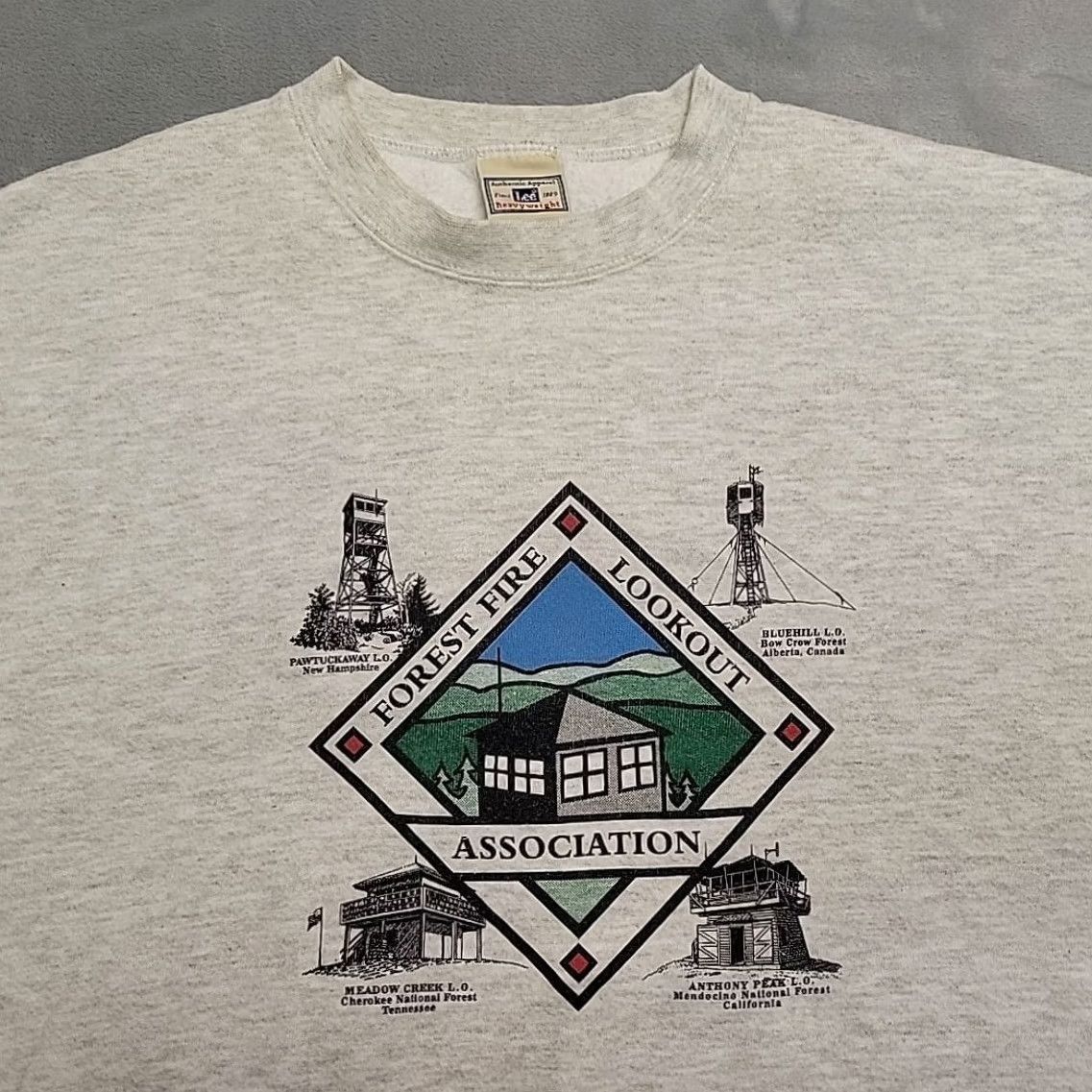 Lee VTG Lee Sweatshirt Mens L Gray Forest Fire Lookout Association Graphic Gorpcore Size US L / EU 52-54 / 3 - 4 Thumbnail