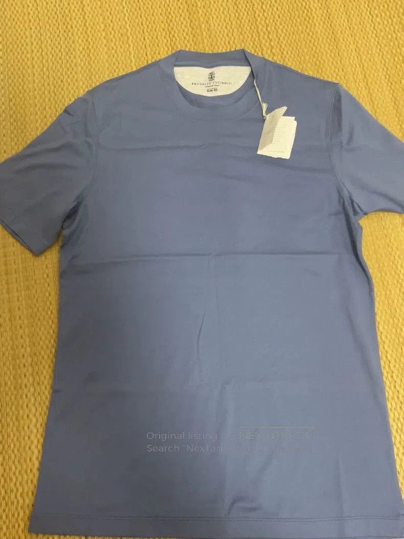 Brunello Cucinelli Brunello Cucinelli Blue Cotton T-shirt. Size US L / EU 52-54 / 3 - 3 Thumbnail