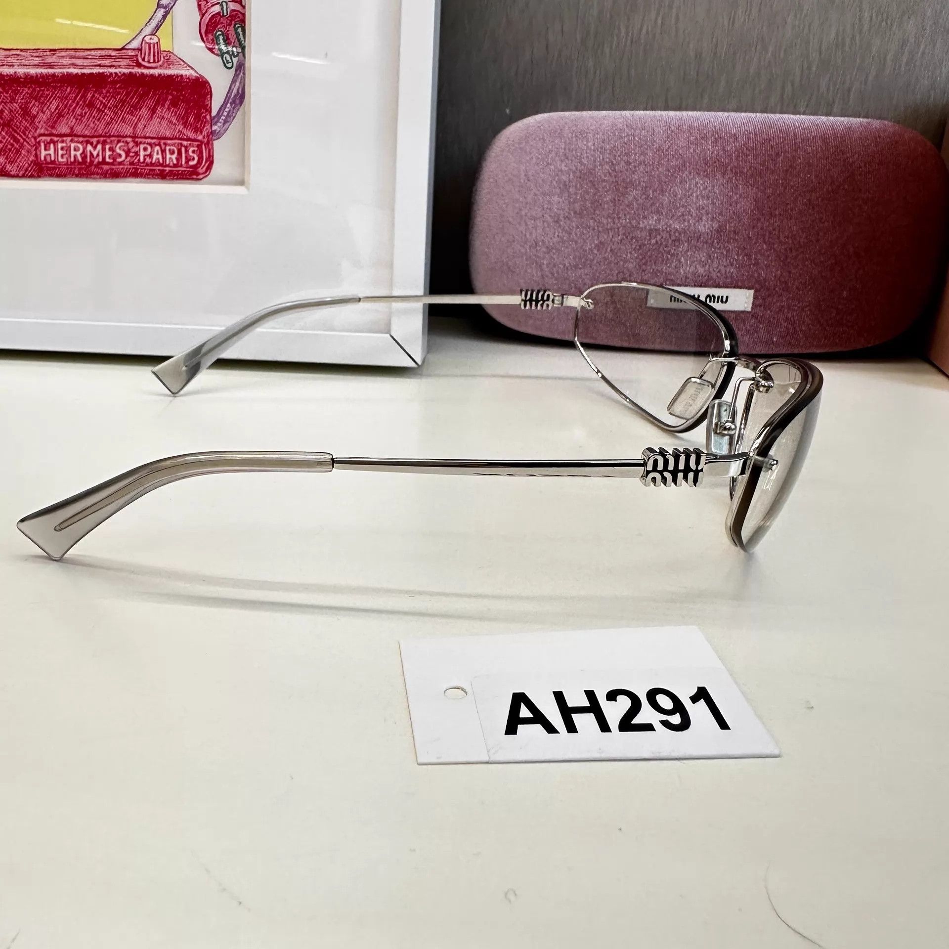 Miu Miu MIU MIU Silver Curved Glasses AH291 Size ONE SIZE - 4 Thumbnail