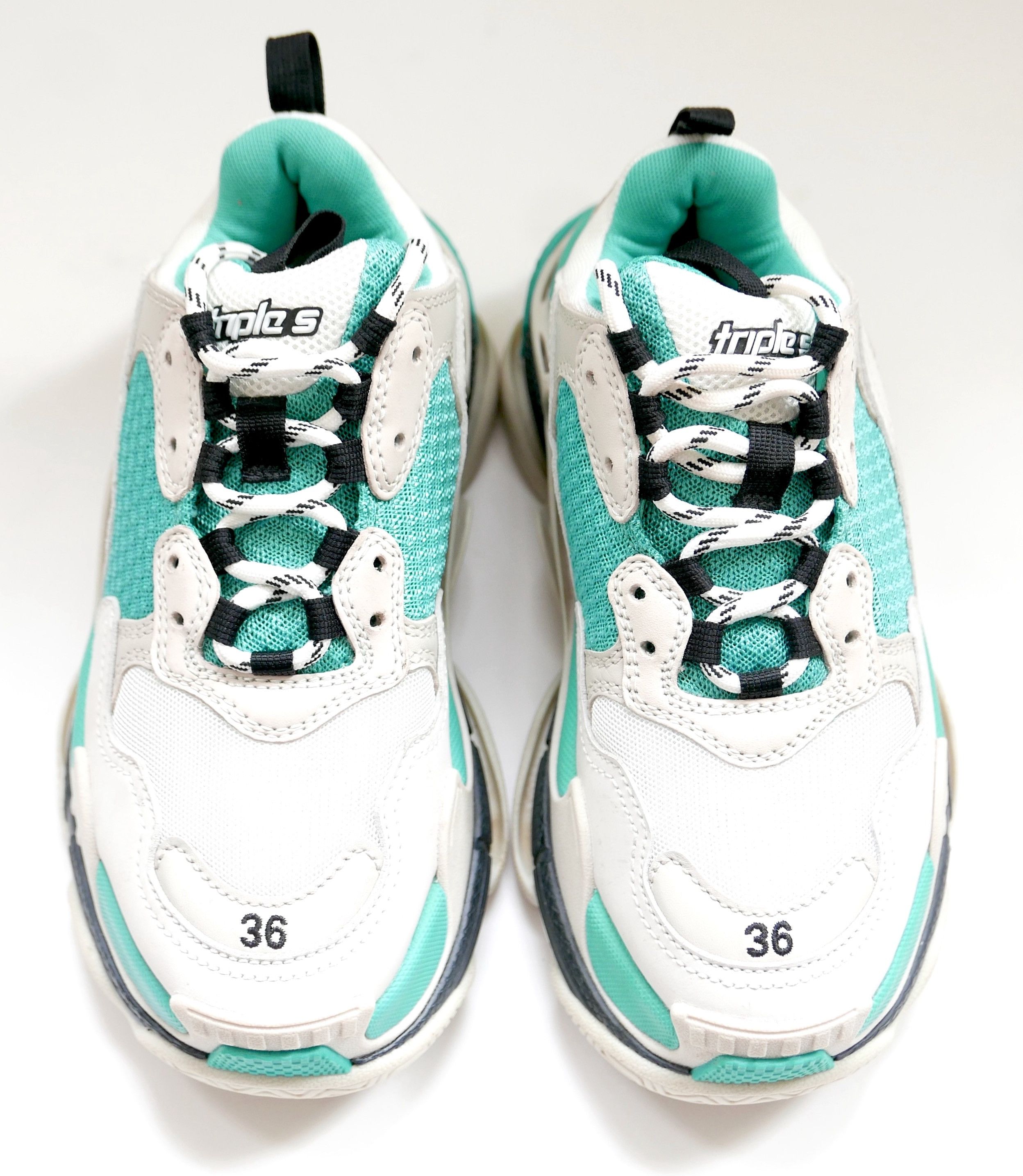 Balenciaga Balenciaga Triple S Trainers Sneakers Turquoise Grey Size US 6 / IT 36 - 5 Thumbnail