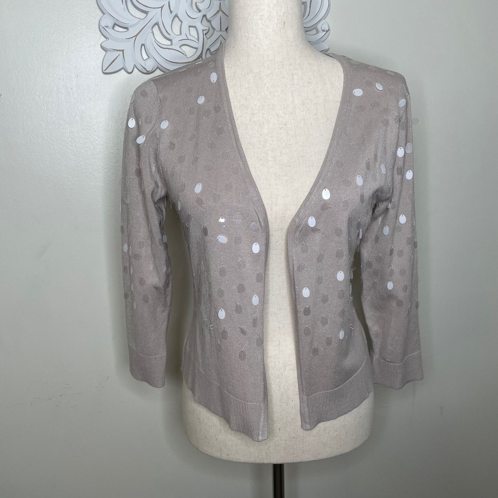 Other CARMEN Marc Valvo size M Cardigan Clear & Opaque Sequins Size M / US 6-8 / IT 42-44 - 2 Thumbnail