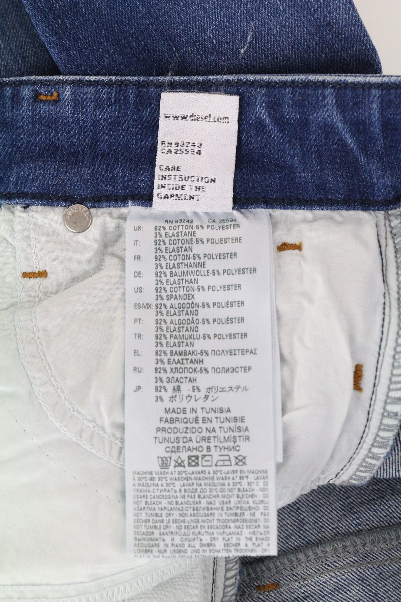 Diesel SLANDY 088AU W25/L32 Blue Stretch Skinny Jeans 69895 Size 25" / US 0 / IT 36 - 8 Thumbnail