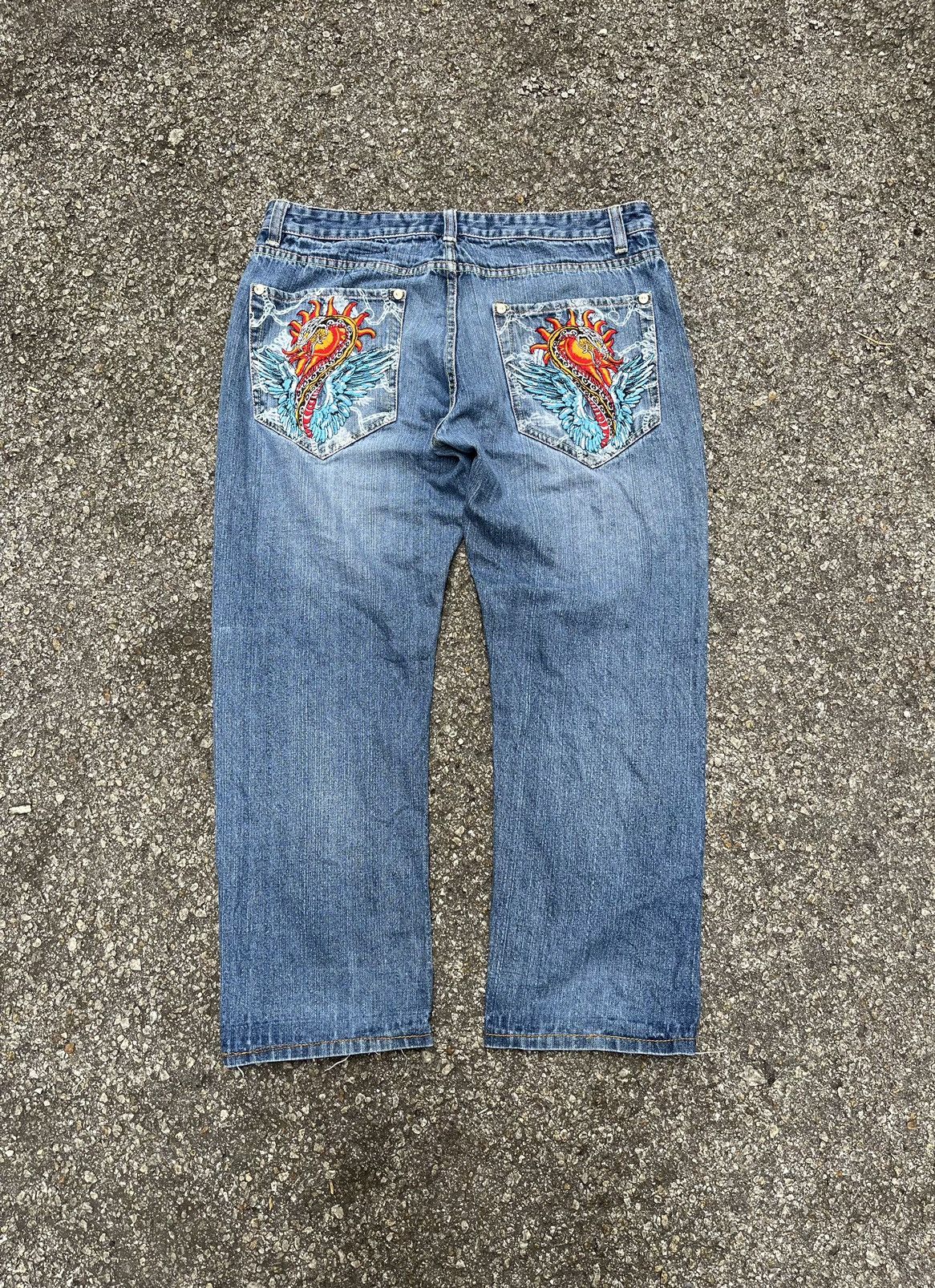 Christian Audigier Ed Hardy Jeans by Christian Audigier Pants Baggy Loose Fit Size US 36 / EU 52 - 13 Thumbnail