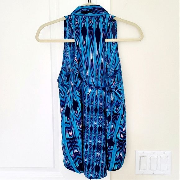 Vacation Eight Sixty Ikat Aztec Print Collared Button-Up Tank Party Size S / US 4 / IT 40 - 7 Thumbnail