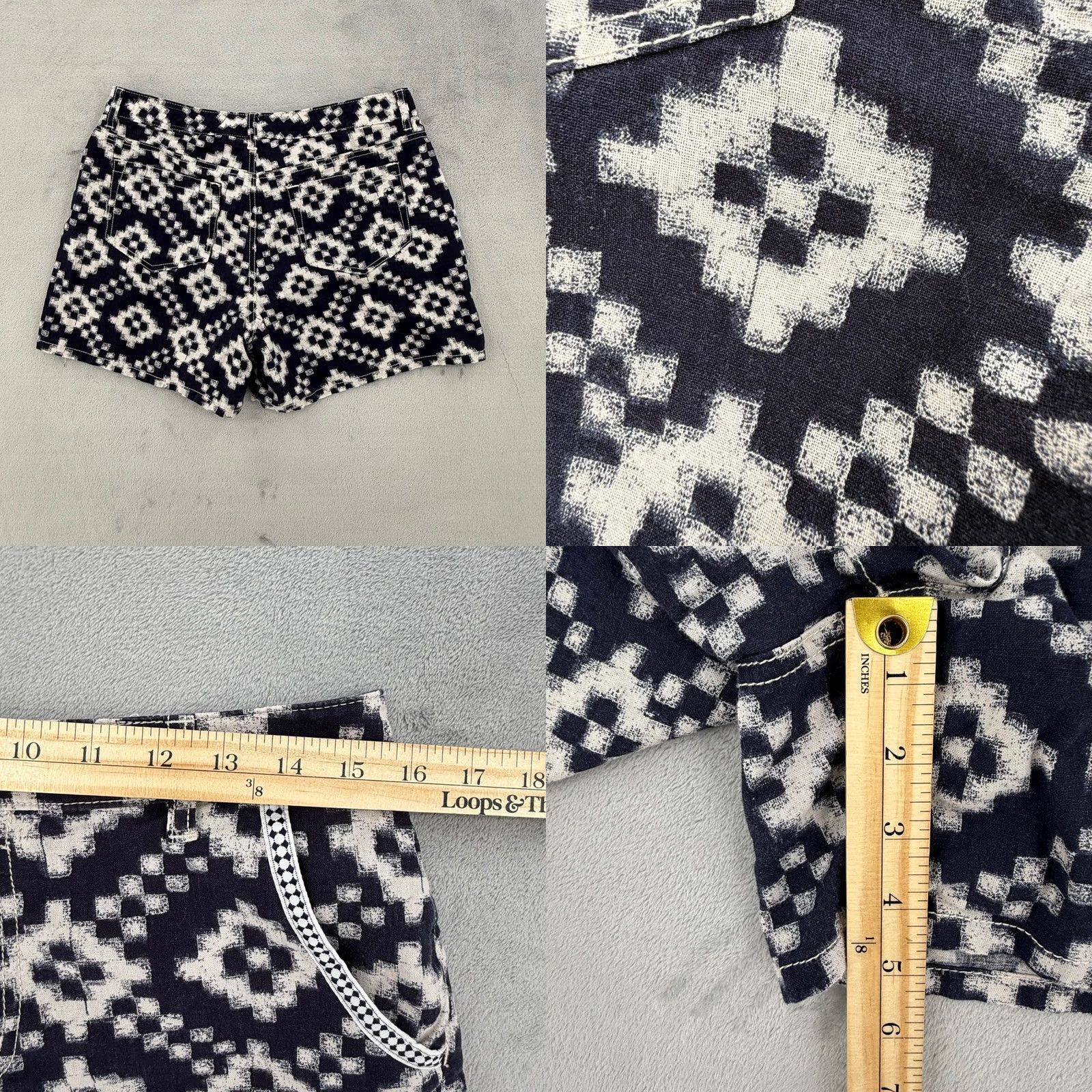 Vince Camuto Keywords: Uses the most relevant ("Two by Vince Camuto," "Navy White Ikat Linen Blend," "Summer Shorts") Size 24" / US 00 / IT 34 - 8 Thumbnail