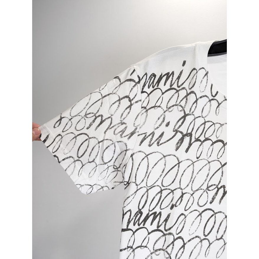 Marni o1rshd1 Scribbled Marni Organic Jersey T-Shirt in Lily White Size US M / EU 48-50 / 2 - 7 Thumbnail