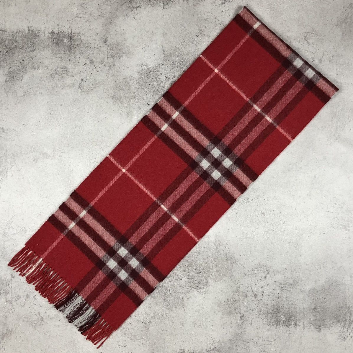 Burberry Burberry Cashmere Scarf Red Nova Check Size ONE SIZE - 13 Thumbnail
