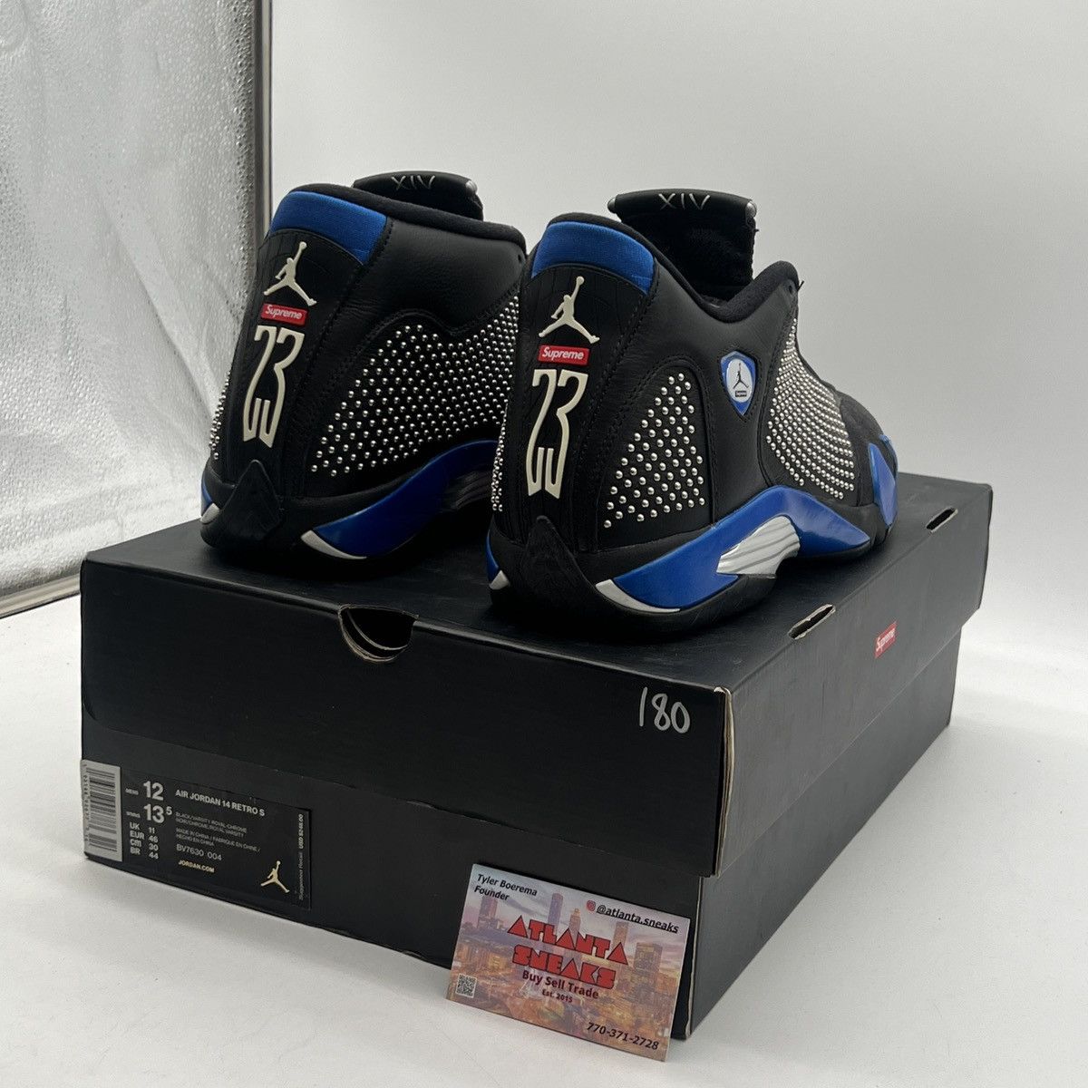 Jordan Brand Supreme x air Jordan 14 black varsity Royal Size US 12 / EU 45 - 5 Thumbnail